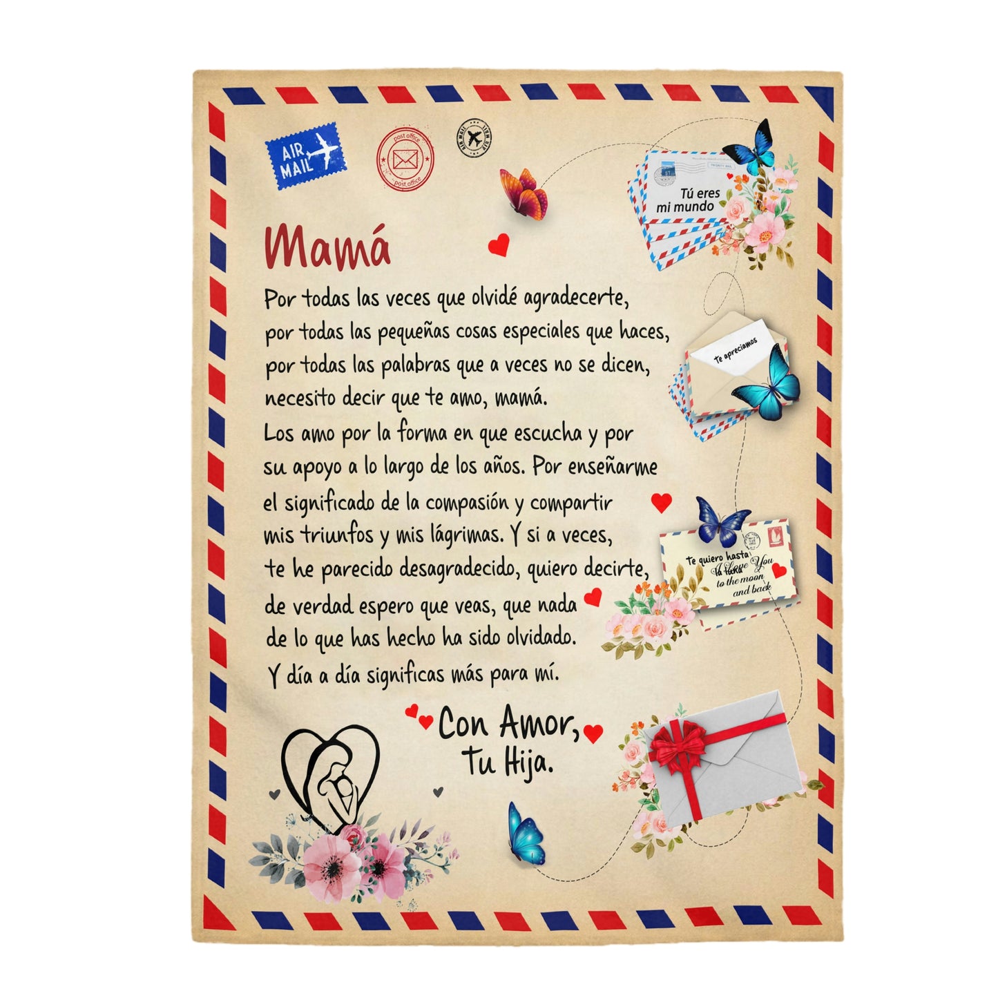 Mamá - Giant Post Card Blanket - From Daughter