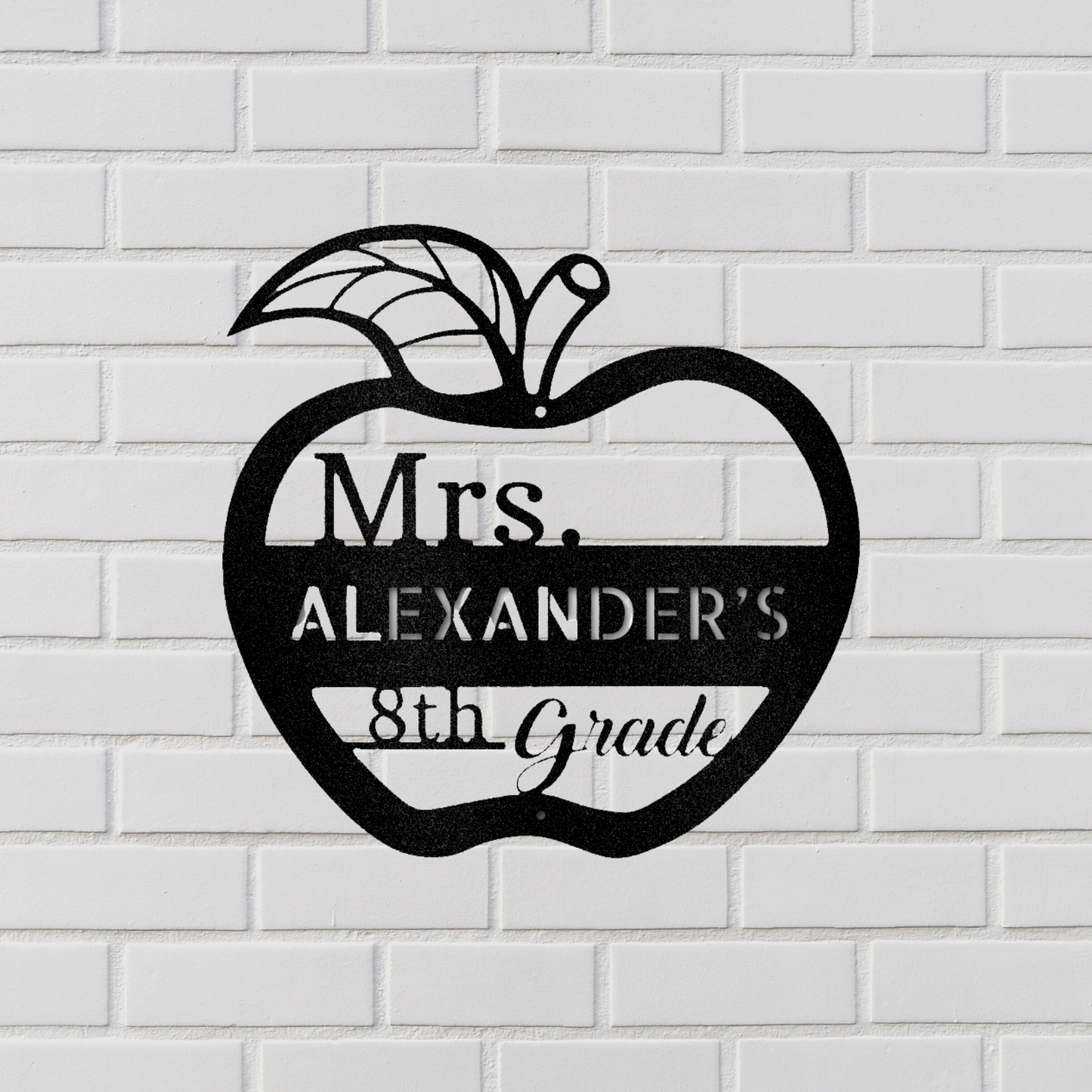 Teacher Appreciation Monogram - Steel Sign, Family Name Sign, House Decor, Wall Art, Metal Signs, Metal Decorative Sign, Metal Monogram