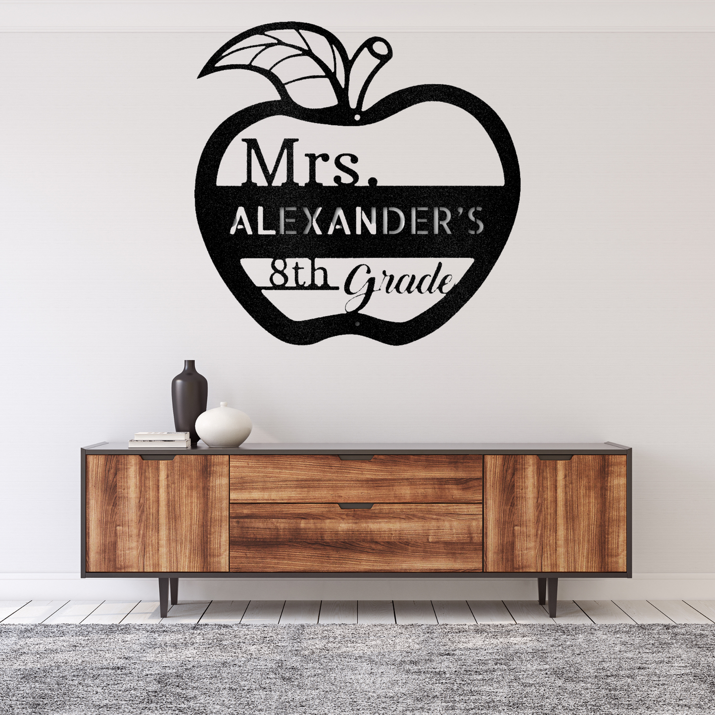 Teacher Appreciation Monogram - Steel Sign, Family Name Sign, House Decor, Wall Art, Metal Signs, Metal Decorative Sign, Metal Monogram