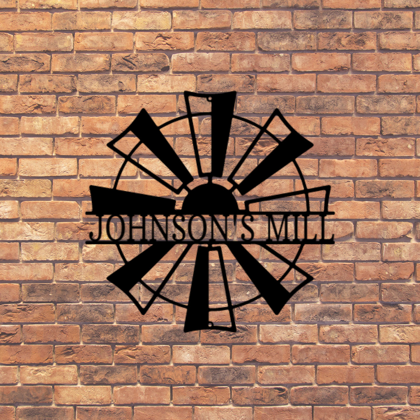 Windmill Monogram - Steel Sign, Outdoor Signs, Metal Signs, Metal Decorative Sign, Metal Monogram, Monogram Wall Art, Door Hanger