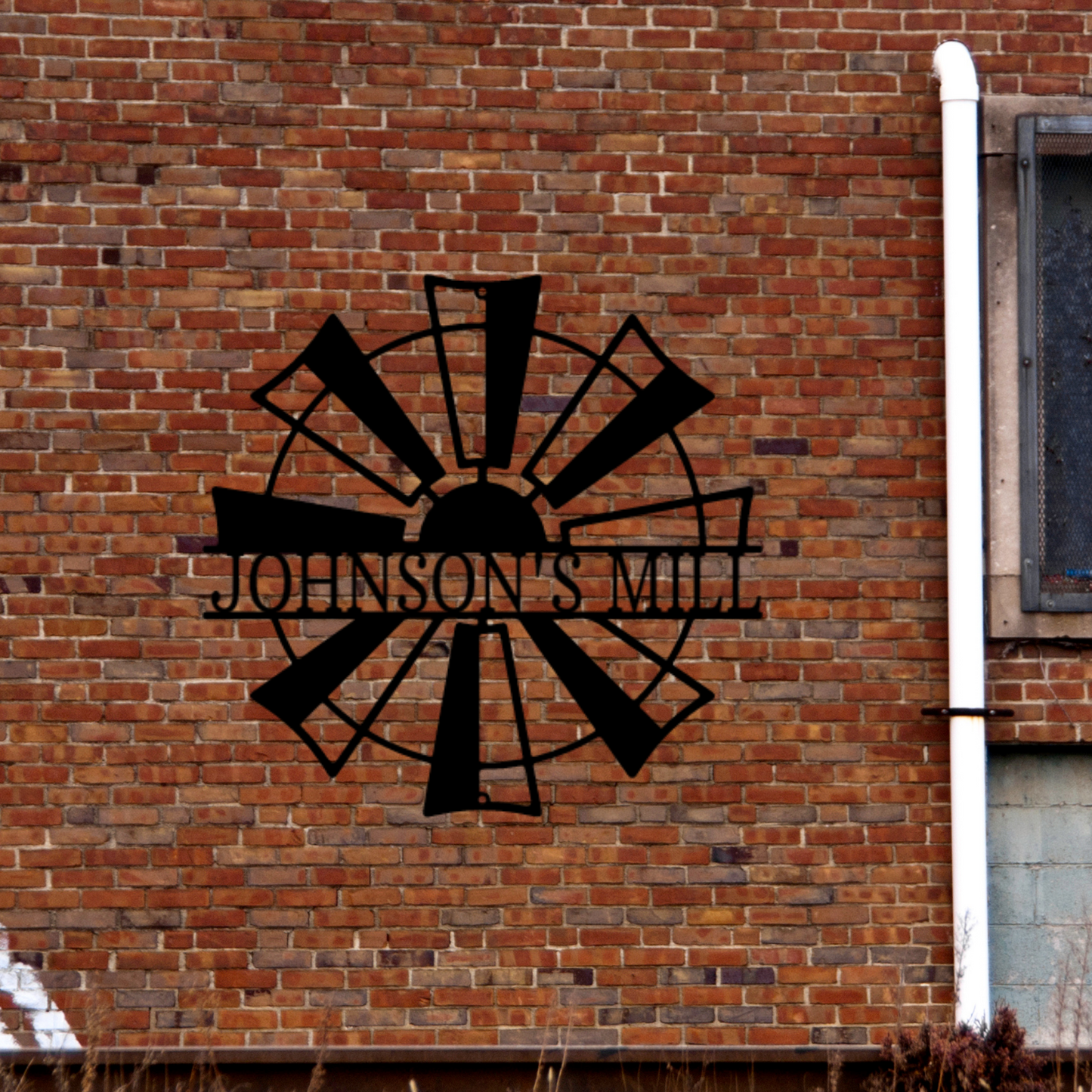 Windmill Monogram - Steel Sign, Outdoor Signs, Metal Signs, Metal Decorative Sign, Metal Monogram, Monogram Wall Art, Door Hanger