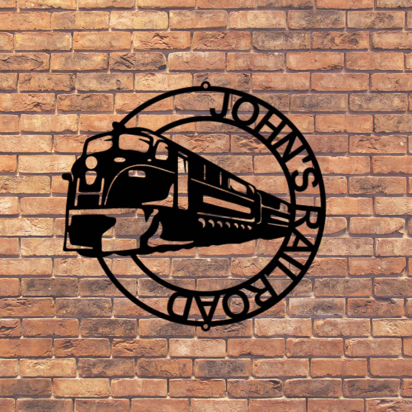 Modern Train Ring Monogram - Steel Sign, Business Metal Signs Personalized, Metal Decorative Sign, Monogram Wall Art, Metal Signs