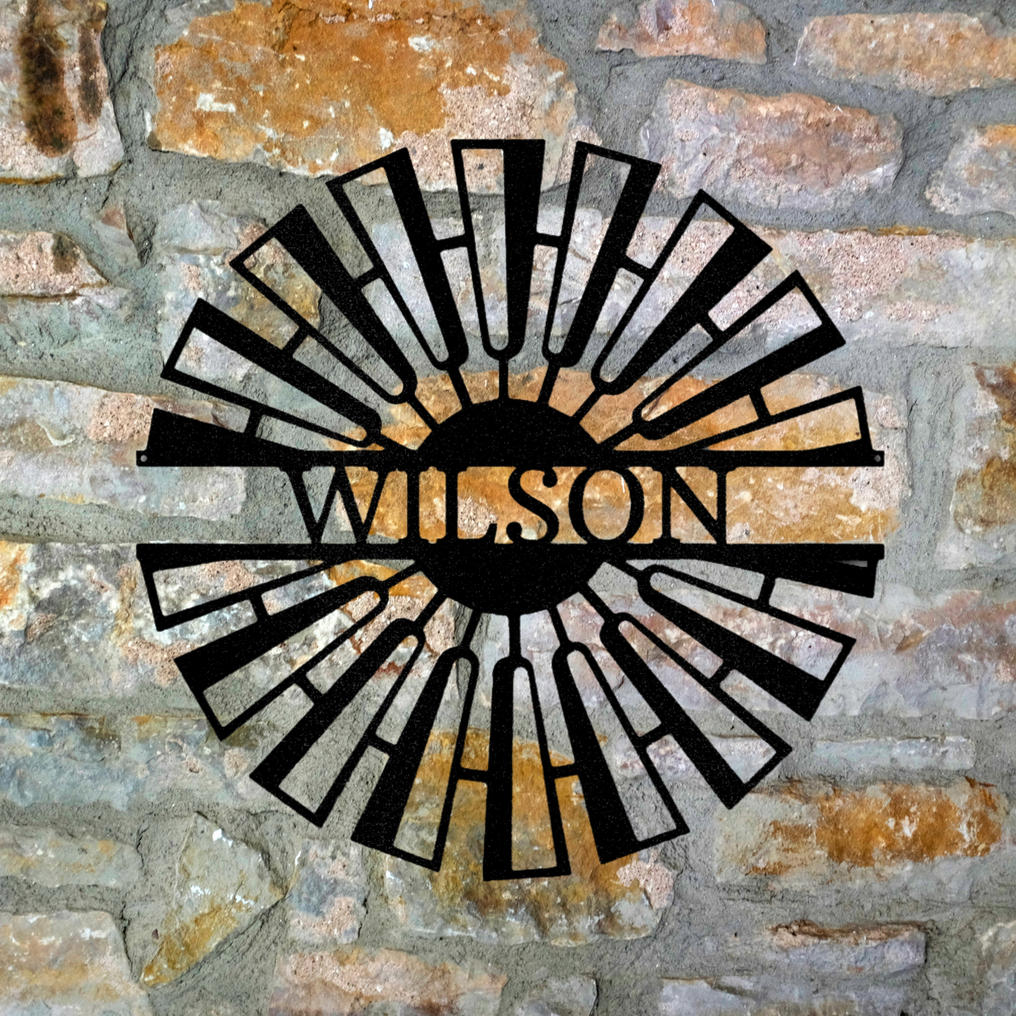 Fancy Windmill Monogram - Steel Sign, House Decor, Wall Art, Outdoor Signs, Metal Signs, Metal Decorative Sign, Monogram Wall Art