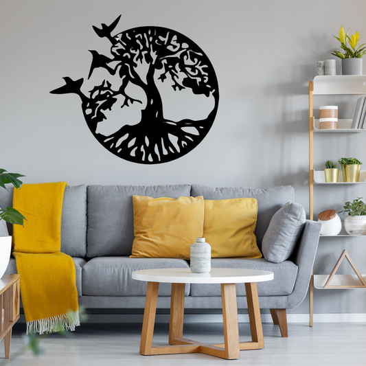 Take Flight Tree - Steel Sign, Personalized Metal Wall Decor, Family Name Sign, Metal Signs, Metal Decorative Sign, Monogram Wall Art