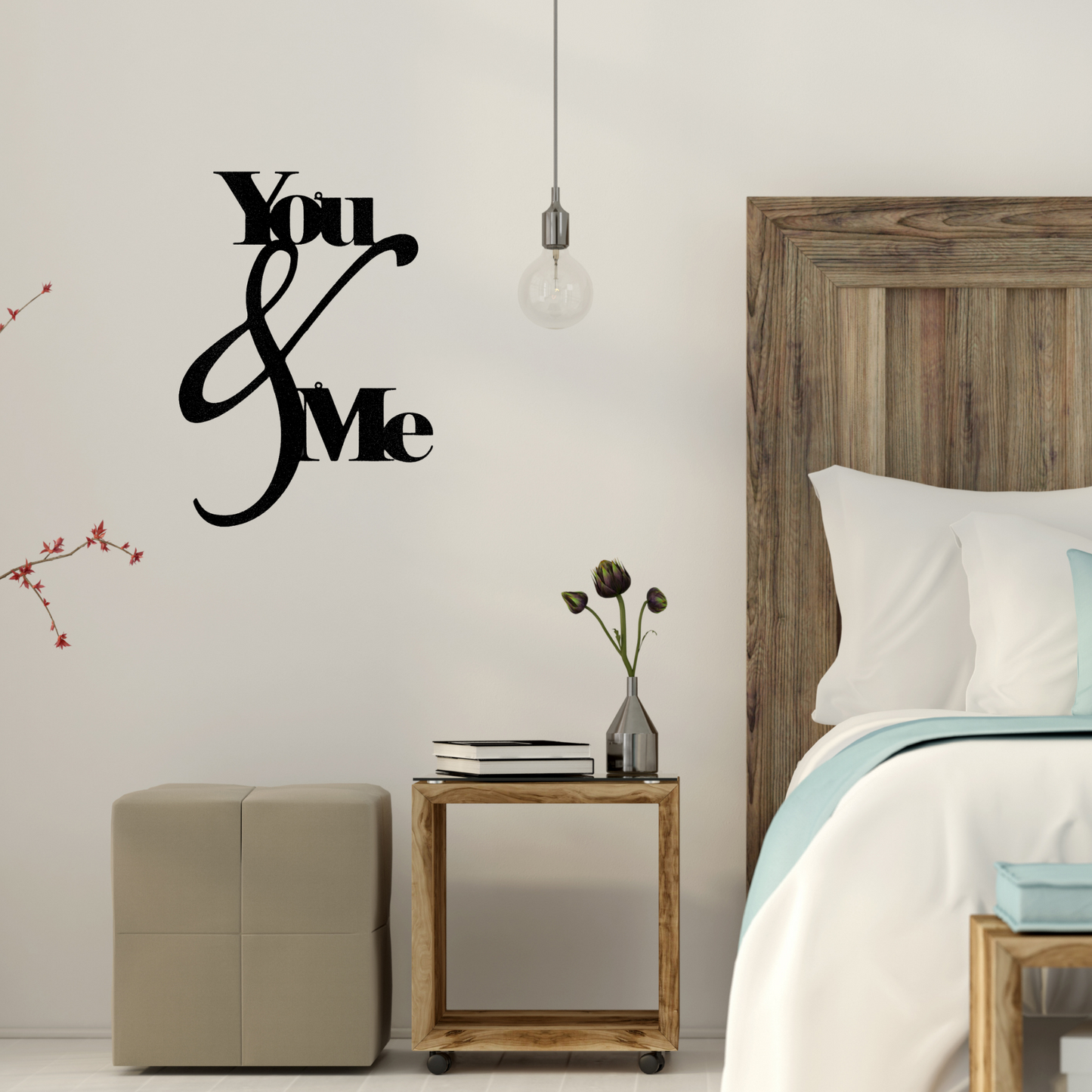 You and Me Quote - Steel Sign, House Decor, Wall Art, Outdoor Signs, Metal Signs, Metal Decorative Sign, Door Hanger, Monogram Wall Art