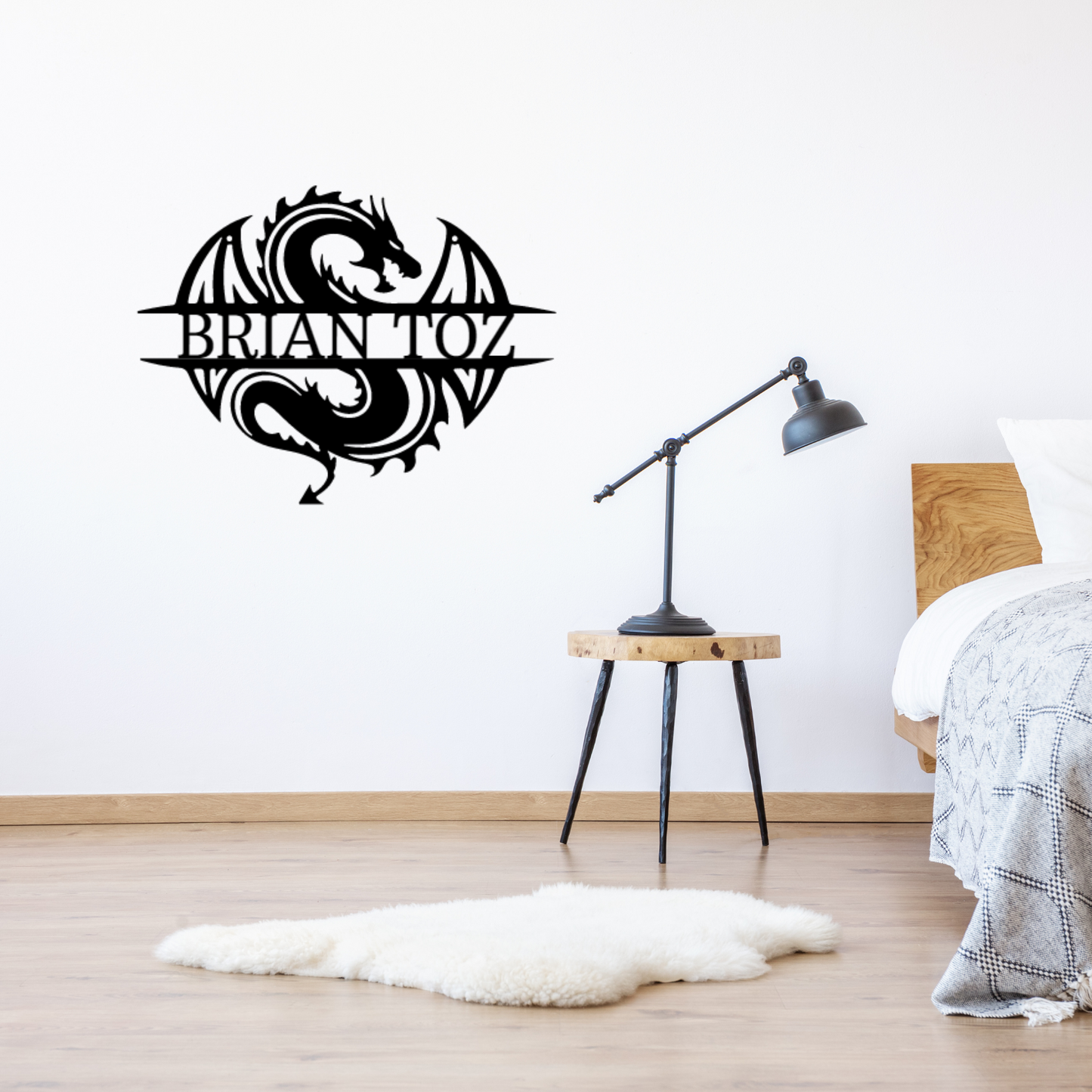 Celtic Dragon Monogram - Steel Sign, Personalized Metal Wall Decor, House Decor, Wall Art, Metal Signs, Metal Decorative Sign, Metal Monogram