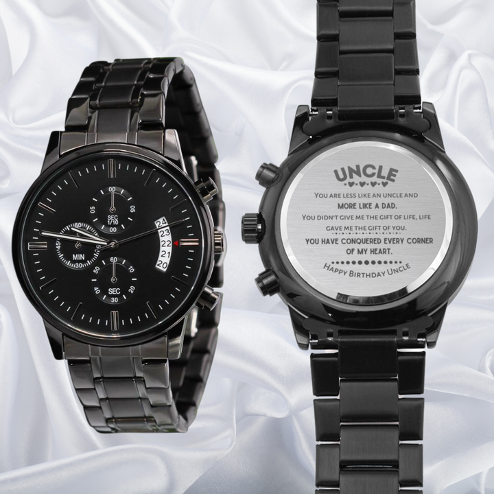 Uncle Gift - Gift Of You Stainless Steel Watch, Gifts For Uncle, Uncle Birthday, Gifts For Men, Men Watch, Wedding, Engraved Gifts, Uncle Nephew