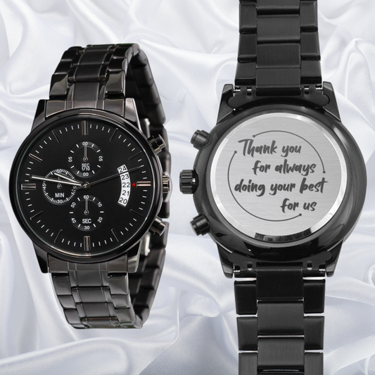 For Husband - Thank You For Always Doing Your Best - Stainless Steel Watch For Men - Husband Birthday Gift - Wife To Husband