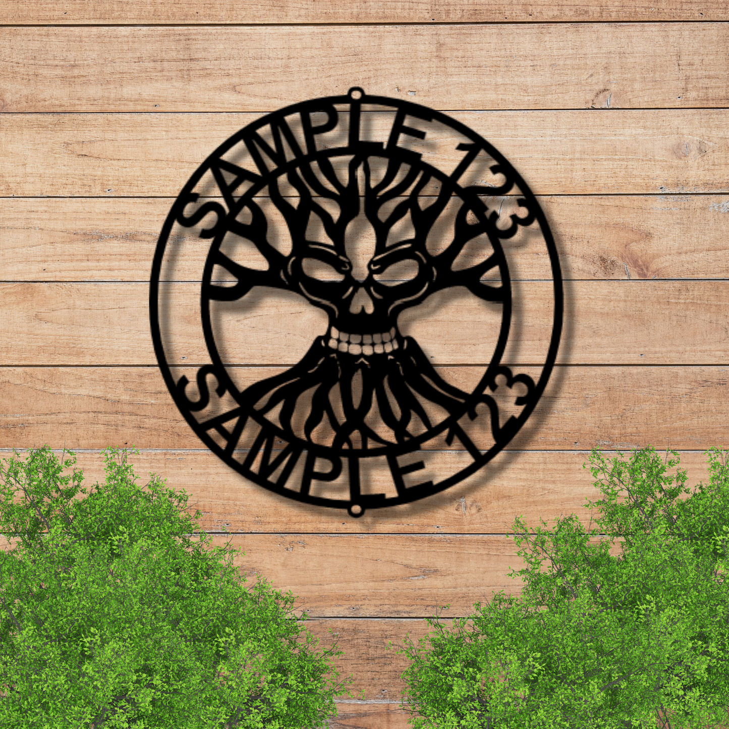 Skull Family Tree Monogram - Steel Sign, Personalized Metal Wall Decor, House Decor, Wall Art, Outdoor Signs, Metal Signs