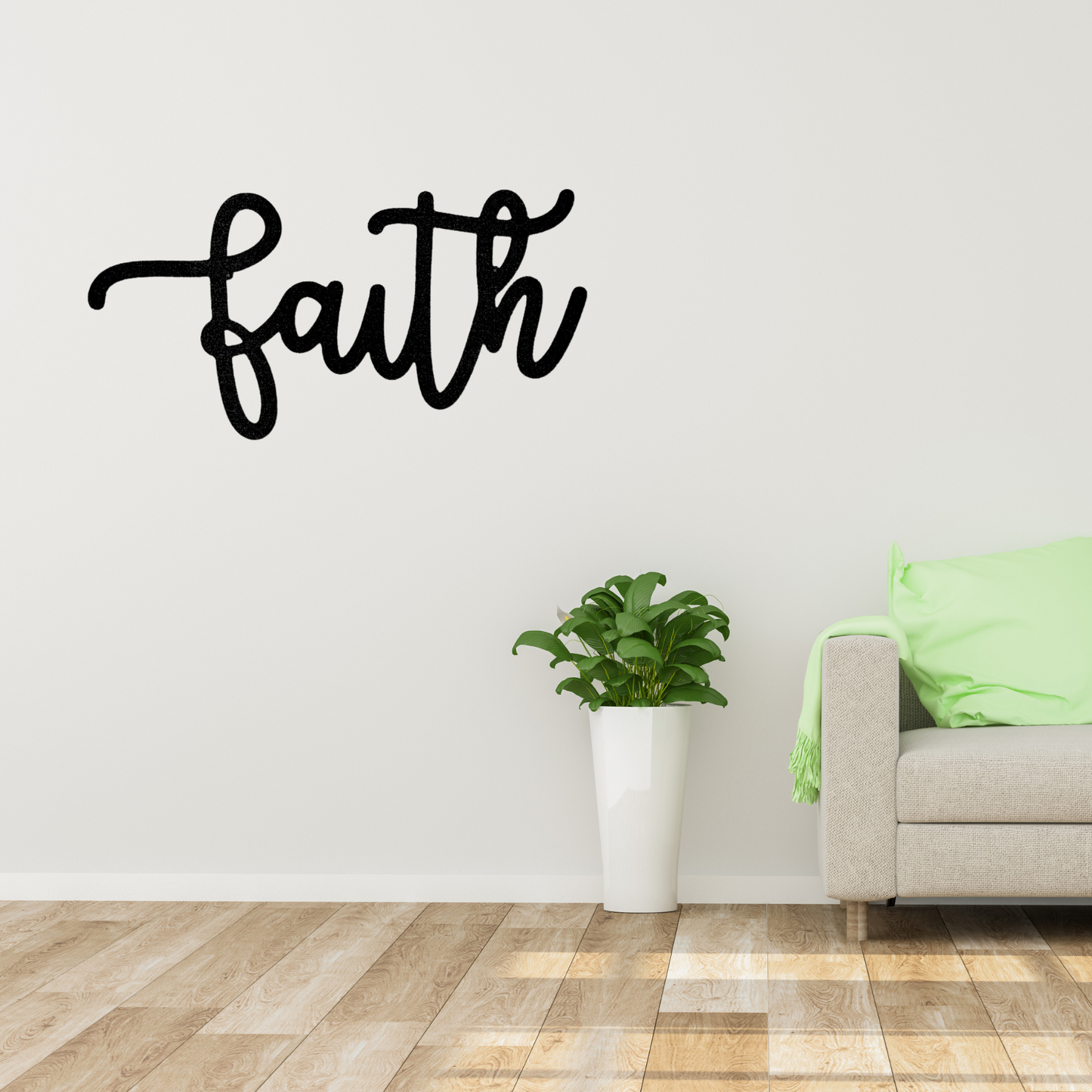 Faith Script - Steel Sign, Metal Monogram, House Decor, Wall Art, Metal Signs, Metal Decorative Signs, Monogram Wall Art, Door Hanger