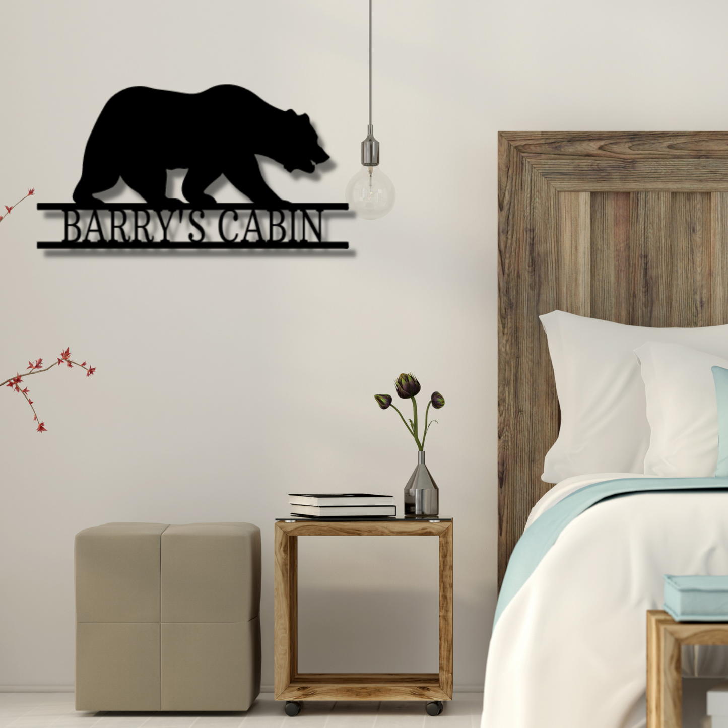 Bear Monogram - Steel Sign, Door Hanger, Monogram Wall Art, Metal Signs, Metal Decorative Sign, Metal Monogram, Door Hanger