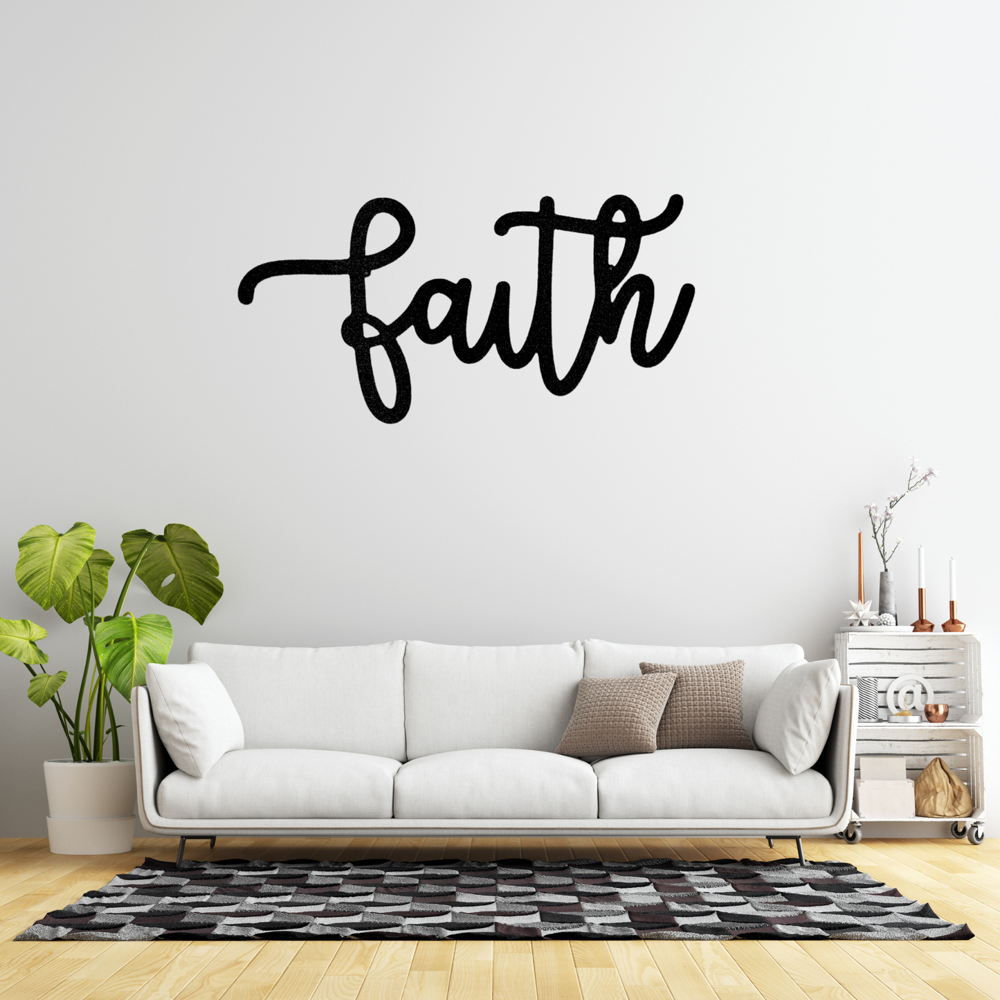 Faith Script - Steel Sign, Metal Monogram, House Decor, Wall Art, Metal Signs, Metal Decorative Signs, Monogram Wall Art, Door Hanger