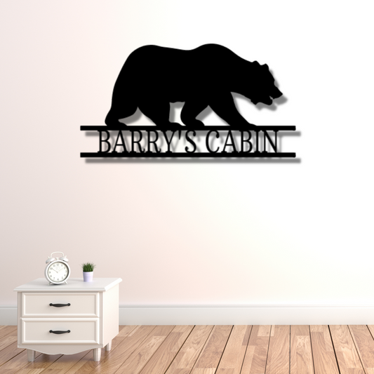 Bear Monogram - Steel Sign, Door Hanger, Monogram Wall Art, Metal Signs, Metal Decorative Sign, Metal Monogram, Door Hanger