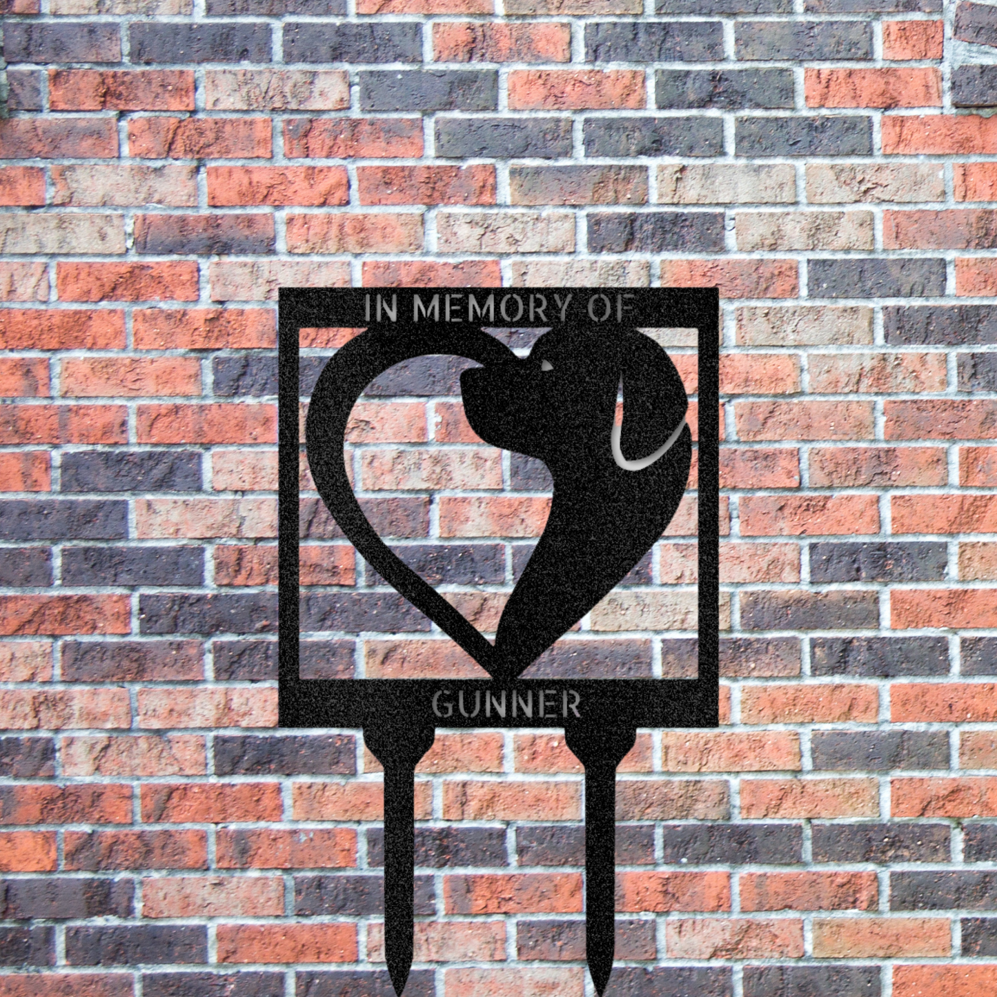 Dog Love Stake - Steel Sign, Metal Monogram, House Decor, Wall Art, Metal Signs, Metal Decorative Signs, Monogram Wall Art, Door Hanger