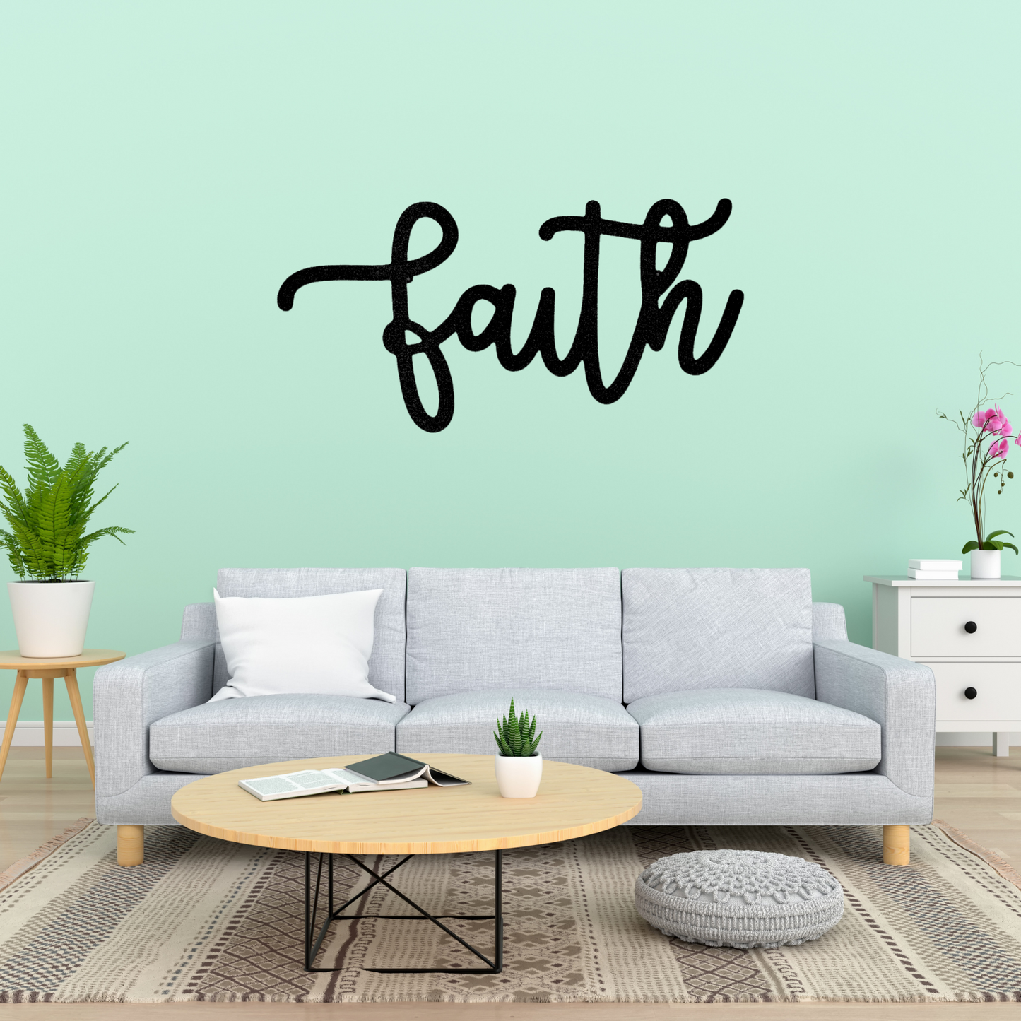 Faith Script - Steel Sign, Metal Monogram, House Decor, Wall Art, Metal Signs, Metal Decorative Signs, Monogram Wall Art, Door Hanger