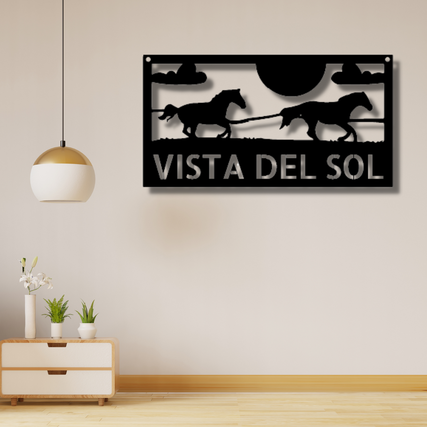 Racing Horses Monogram - Steel Sign, Wall Signs For Living Room, Door Hanger, Monogram Wall Art, Personalized Metal Wall Decor, House Decor