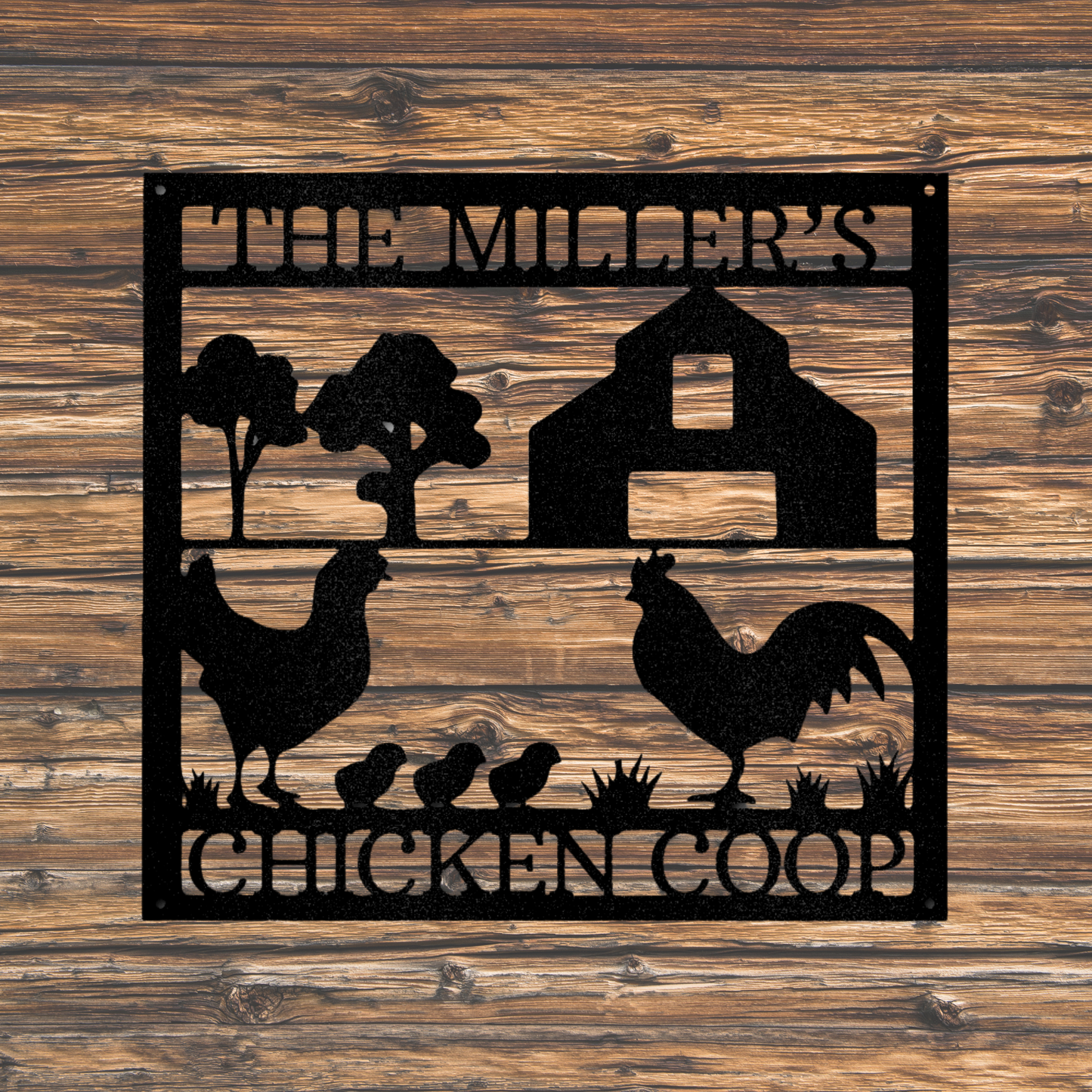 Chicken Coop Monogram - Steel Sign, House Decor, Wall Art, Outdoor Signs, Metal Signs, Metal Decorative Sign, Monogram Wall Art, Door Hanger