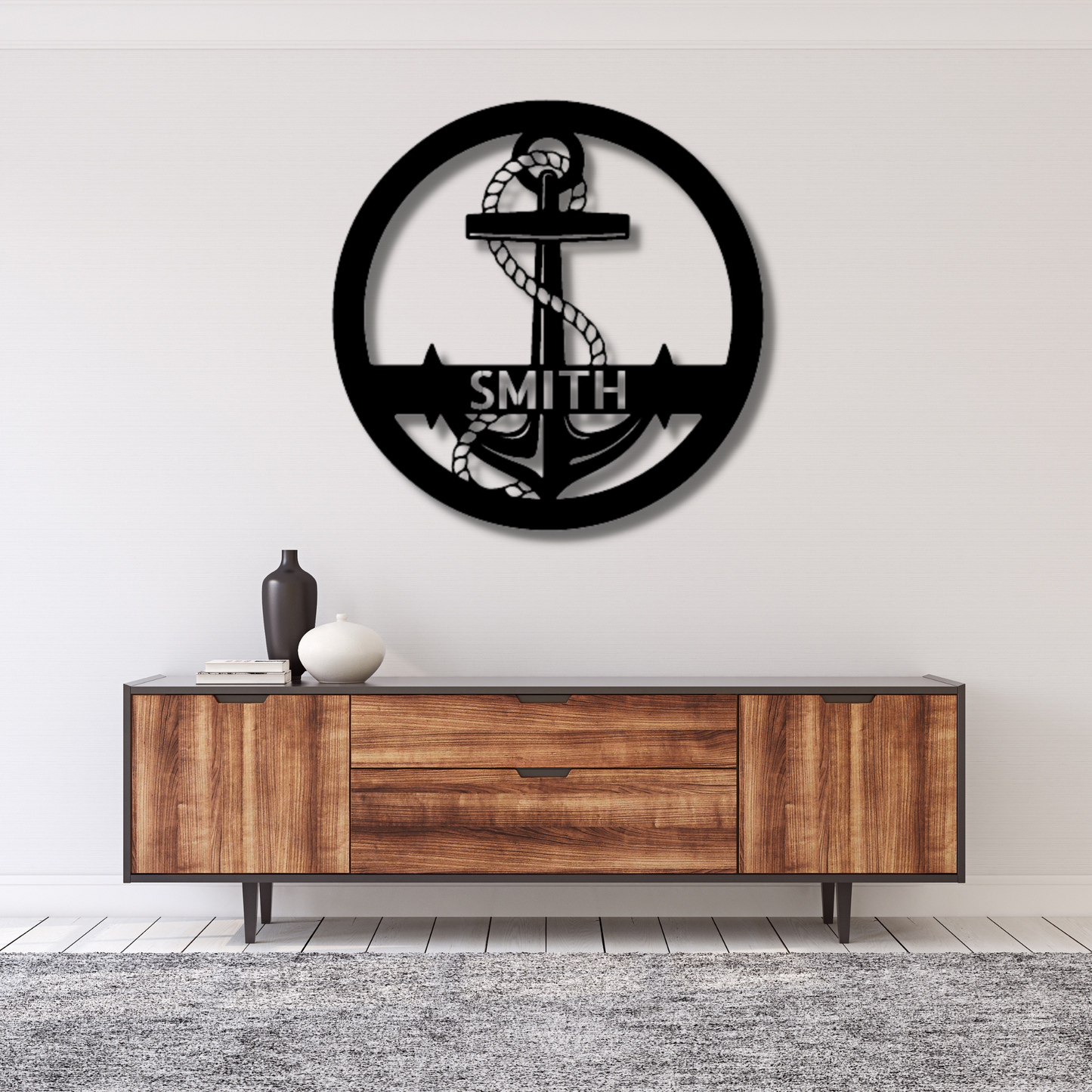 Elaborate Anchor - Steel Sign, Personalized Metal Wall Decor, House Decor, Wall Art, Metal Signs, Metal Decorative Sign