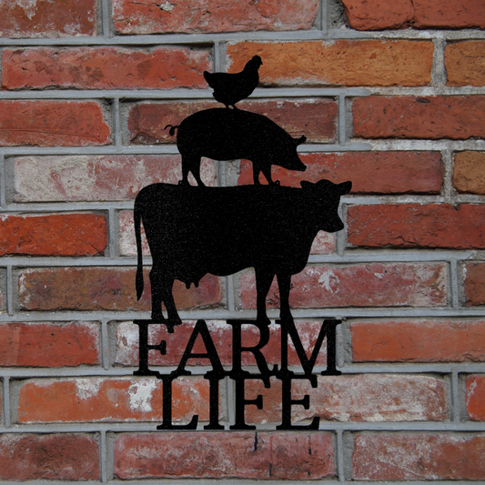 Farm Life Animals - Steel Sign, House Decor, Wall Art, Metal Signs, Metal Decorative Sign, Metal Monogram, Dining Room Wall Decor