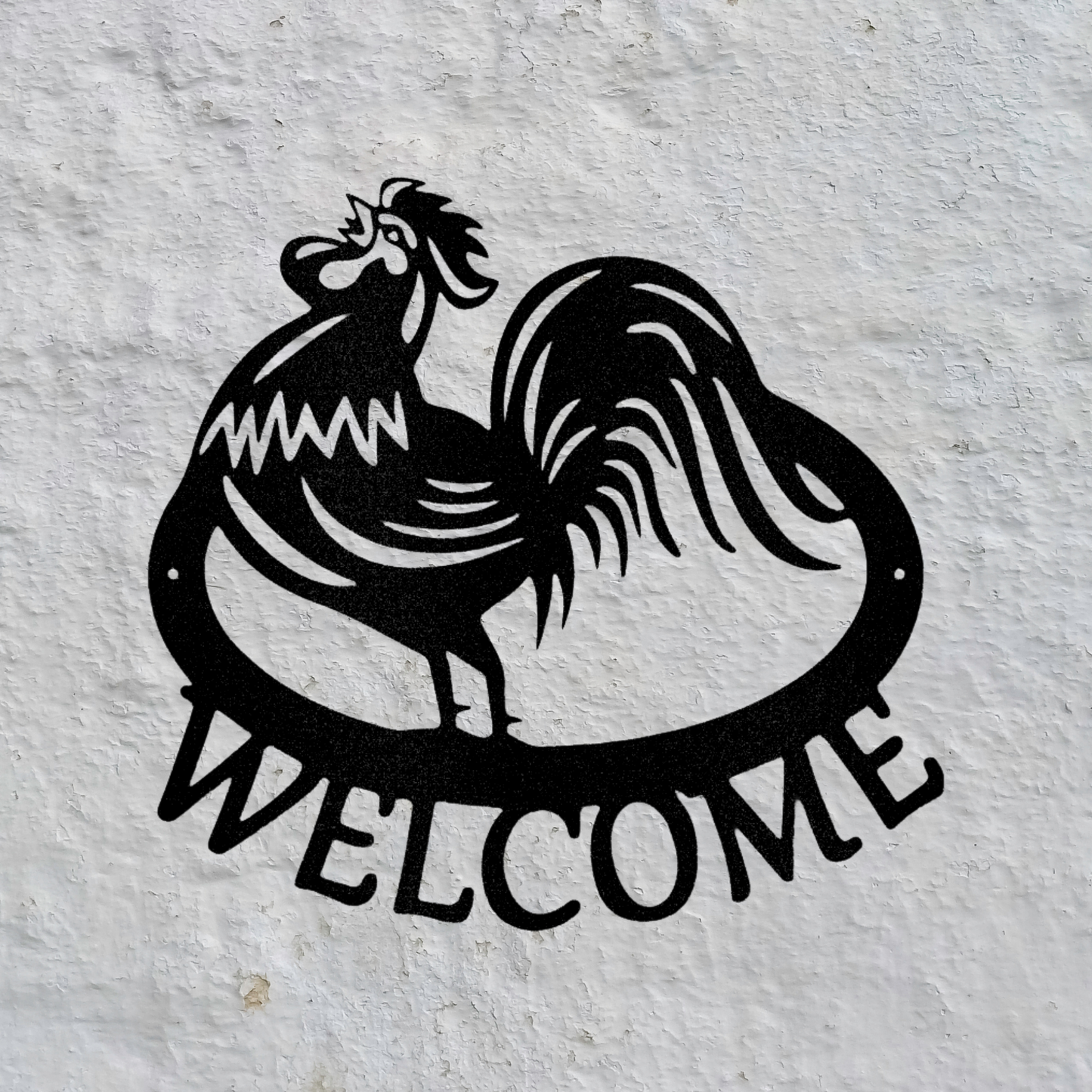 Welcome Rooster - Steel Sign, House Decor, Wall Art, Metal Signs, Metal Decorative Sign, Metal Monogram, Dining Room Wall Decor