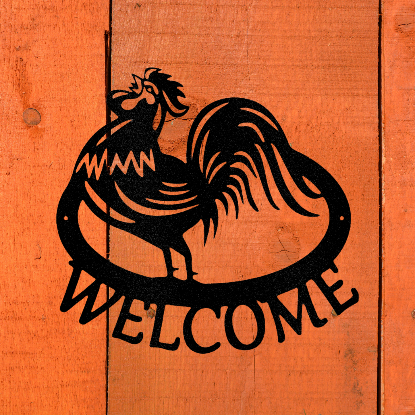 Welcome Rooster - Steel Sign, House Decor, Wall Art, Metal Signs, Metal Decorative Sign, Metal Monogram, Dining Room Wall Decor