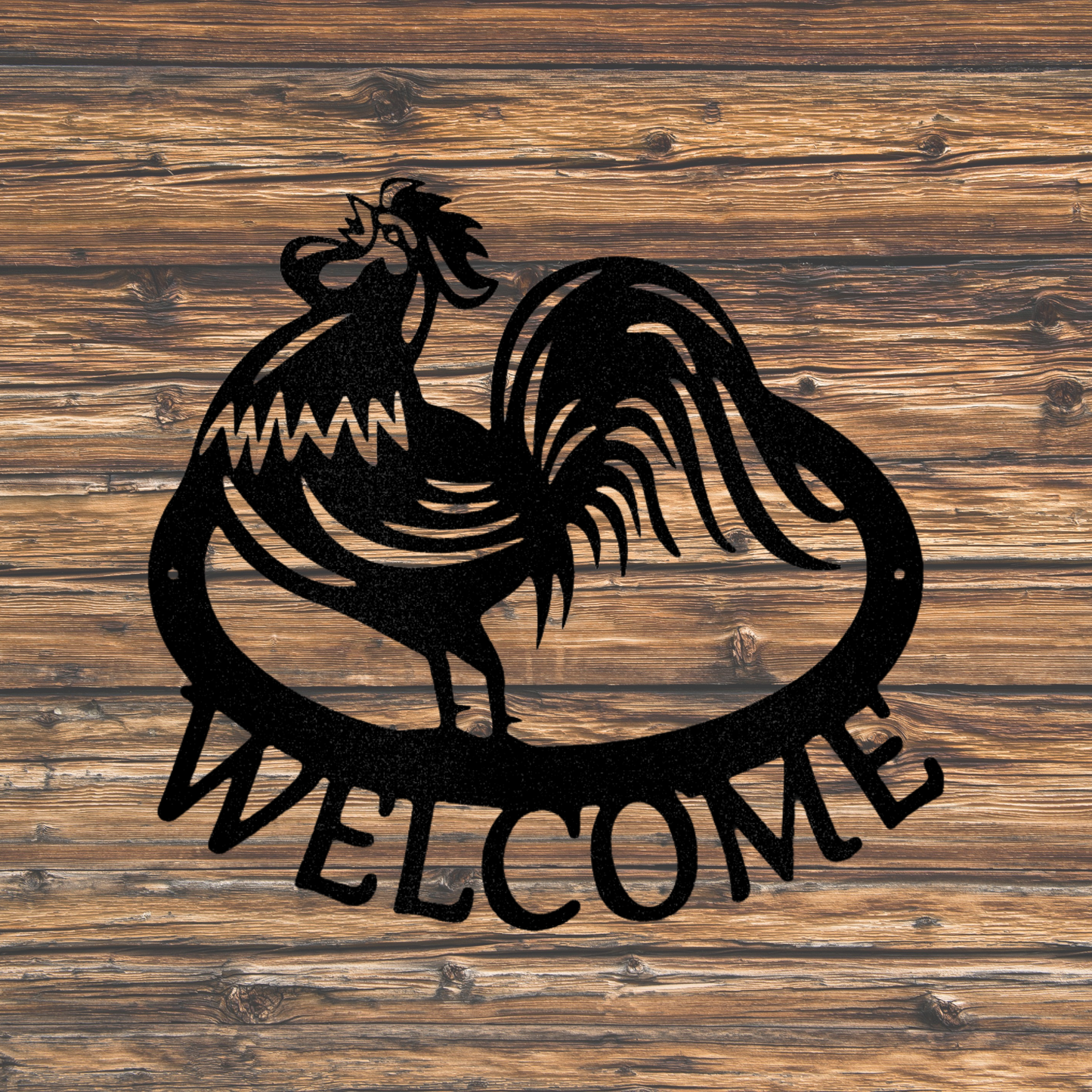 Welcome Rooster - Steel Sign, House Decor, Wall Art, Metal Signs, Metal Decorative Sign, Metal Monogram, Dining Room Wall Decor