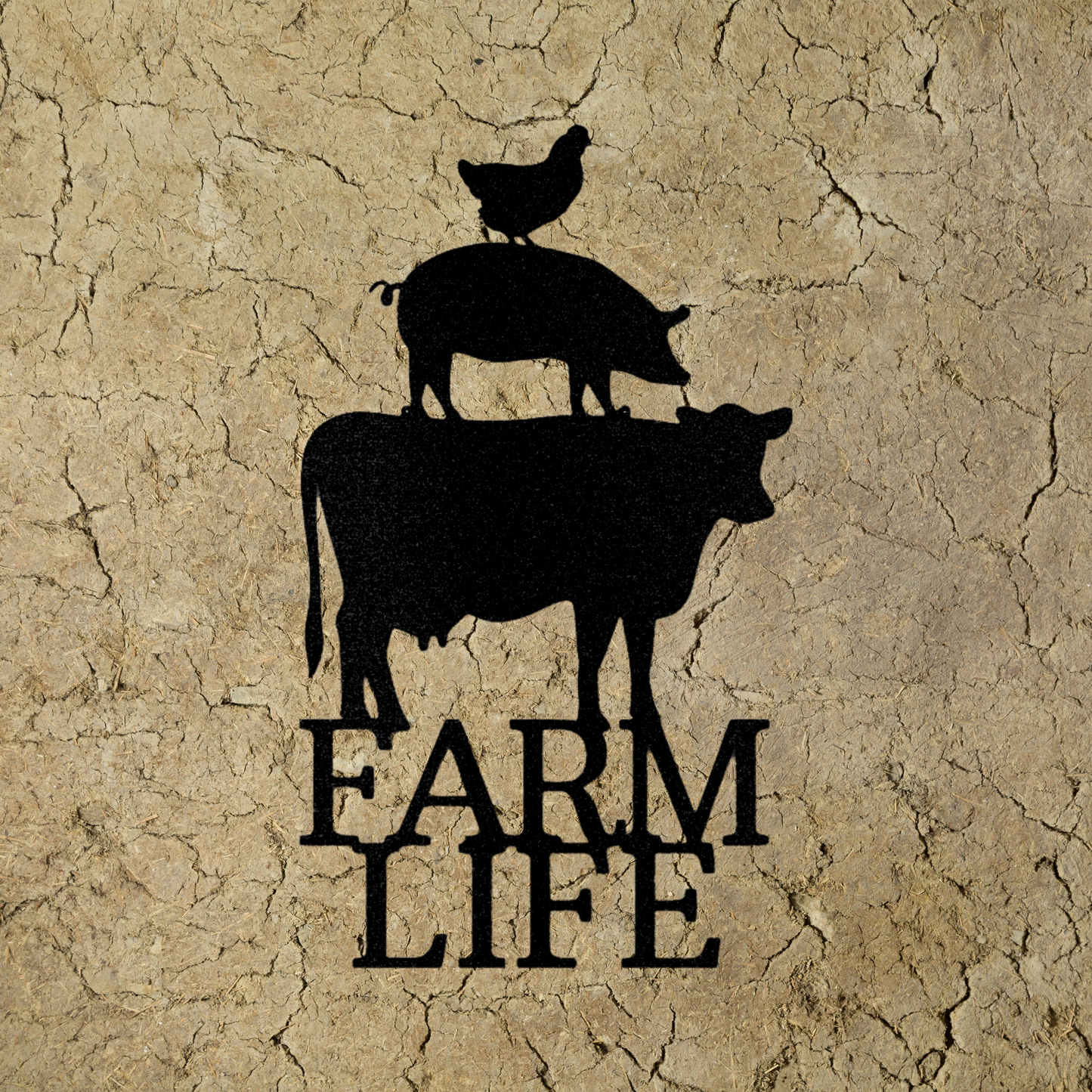 Farm Life Animals - Steel Sign, House Decor, Wall Art, Metal Signs, Metal Decorative Sign, Metal Monogram, Dining Room Wall Decor