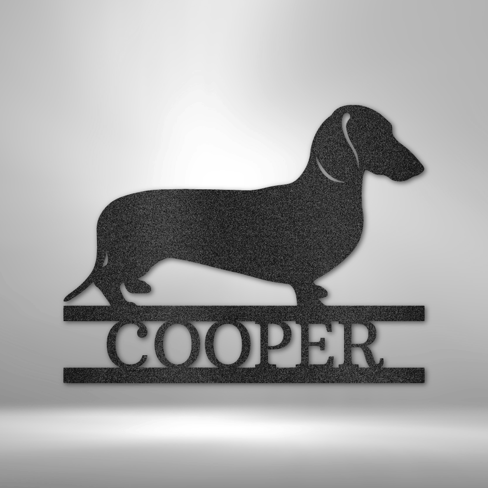 Dachshund Monogram - Steel Sign, Personalized Metal Wall Decor, House Decor, Wall Art, Metal Signs, Metal Decorative Sign, Metal Monogram