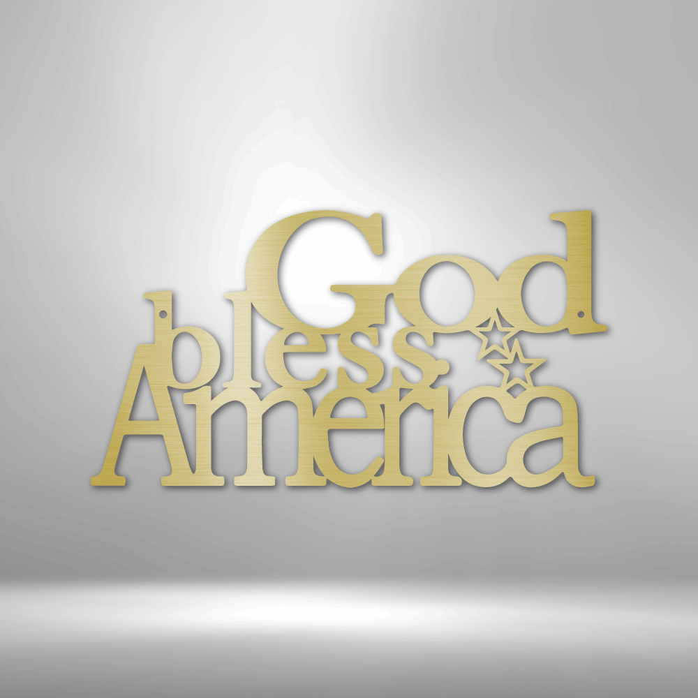 God Bless America - Steel Sign, House Decor, Wall Art, Metal Signs, Metal Decorative Sign, Indoor Sign, Metal Monogram, Dining Room Wall Decor