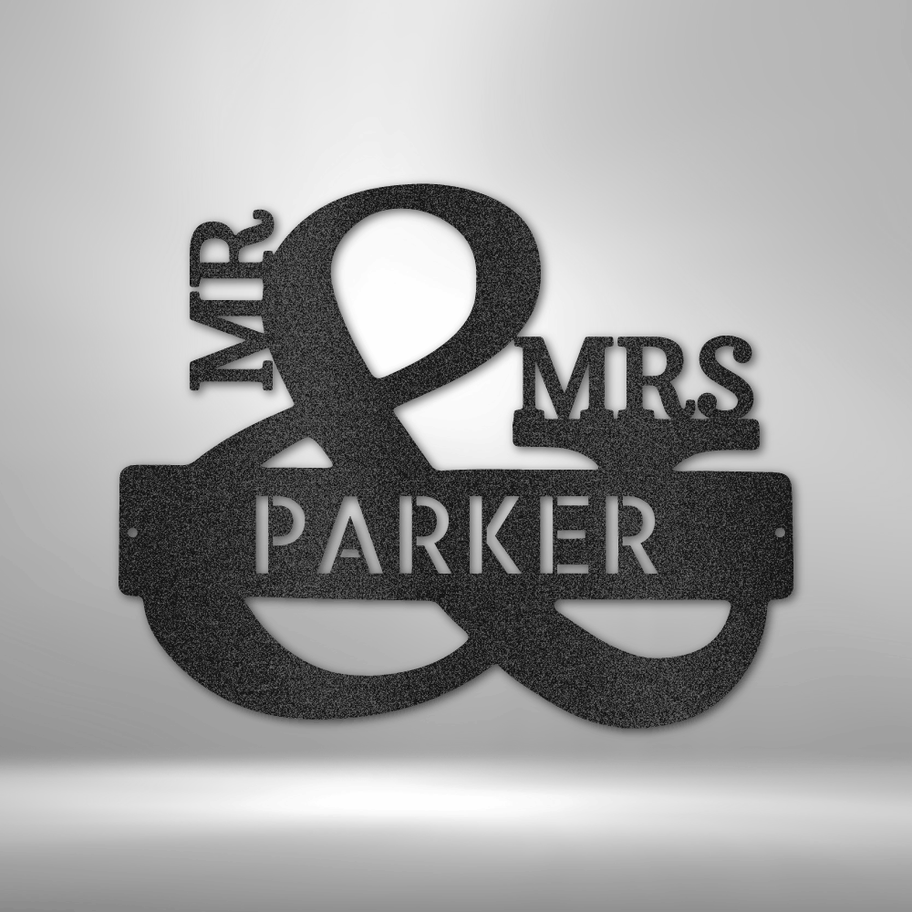 Couples Monogram - Steel Sign, Monogram Wall Art, Metal Decorative Sign, Door Hanger, Outdoor Metal Sign, Metal Monogram, Metal Signs