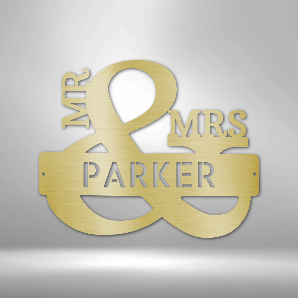 Couples Monogram - Steel Sign, Monogram Wall Art, Metal Decorative Sign, Door Hanger, Outdoor Metal Sign, Metal Monogram, Metal Signs