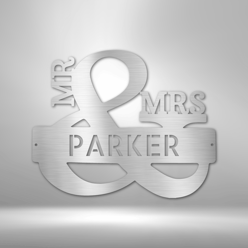 Couples Monogram - Steel Sign, Monogram Wall Art, Metal Decorative Sign, Door Hanger, Outdoor Metal Sign, Metal Monogram, Metal Signs