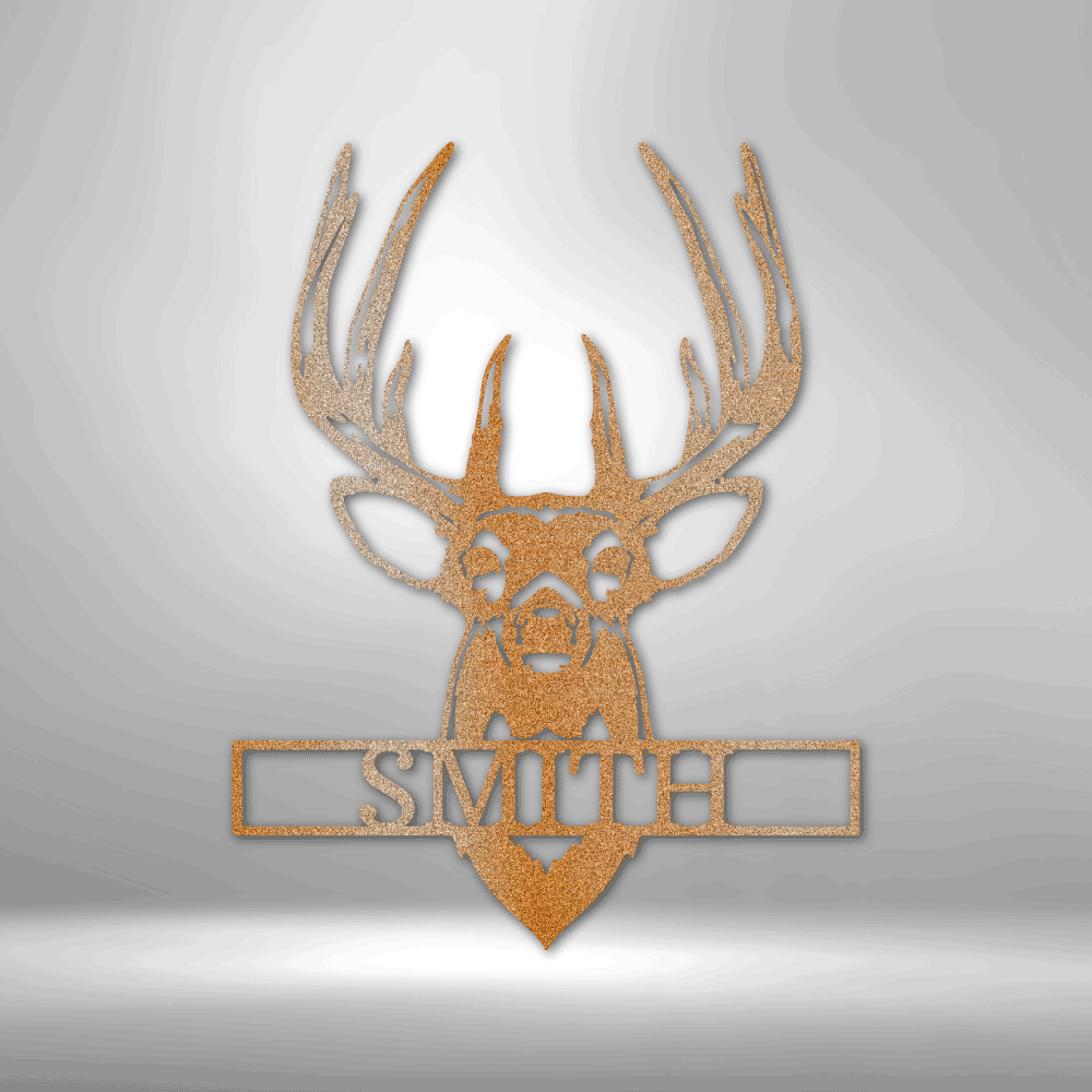 Buck Mount Monogram - Steel Sign, House Decor, Wall Art, Outdoor Signs, Metal Signs, Metal Decorative Sign, Metal Monogram, Door Hanger