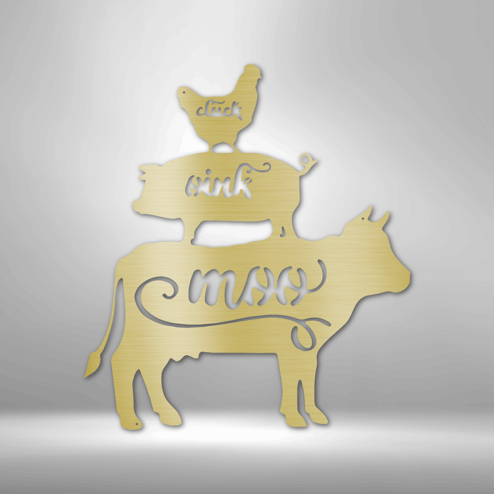 Farm Animals - Steel Sign, House Decor, Wall Art, Metal Signs, Metal Decorative Sign, Metal Monogram, Dining Room Wall Decor