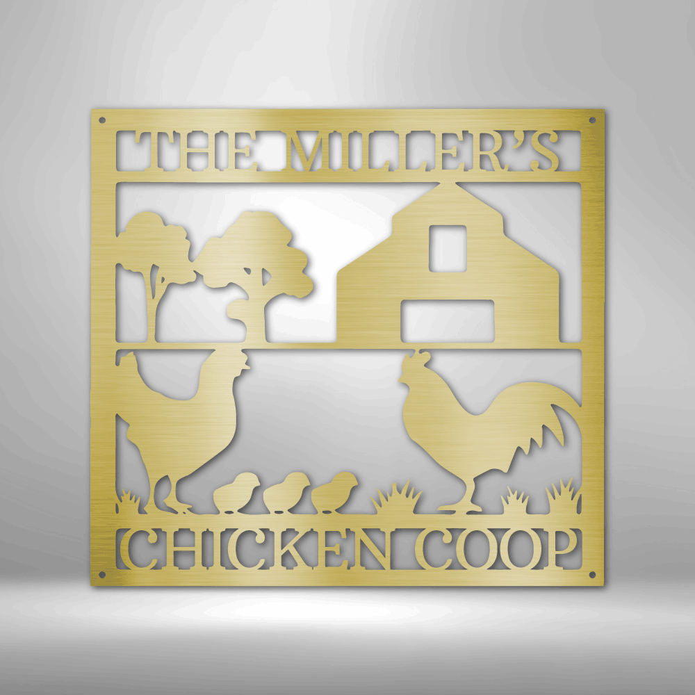 Chicken Coop Monogram - Steel Sign, House Decor, Wall Art, Outdoor Signs, Metal Signs, Metal Decorative Sign, Monogram Wall Art, Door Hanger