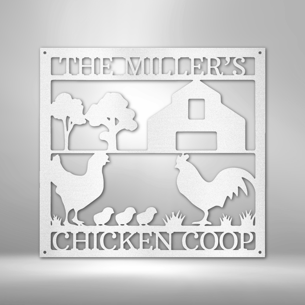 Chicken Coop Monogram - Steel Sign, House Decor, Wall Art, Outdoor Signs, Metal Signs, Metal Decorative Sign, Monogram Wall Art, Door Hanger