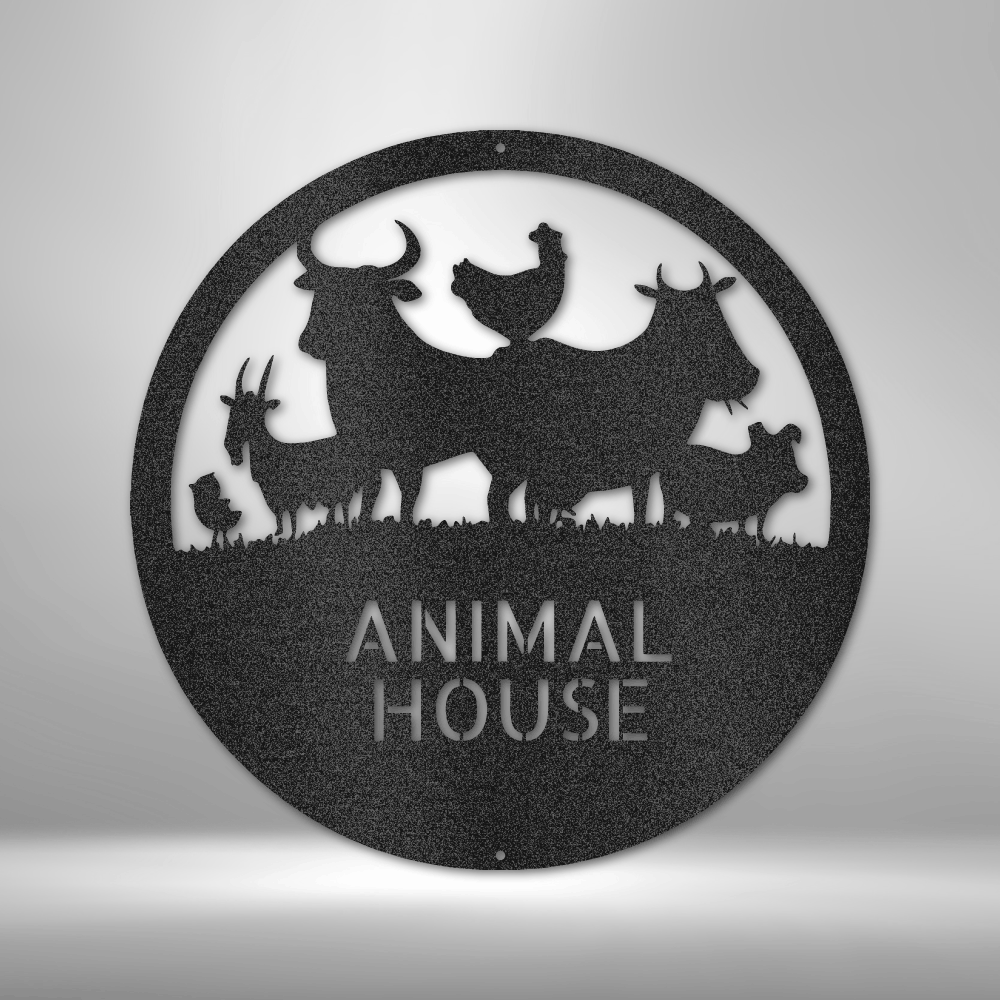 Animal House Monogram - Steel Sign, House Decor, Wall Art, Metal Signs, Metal Decorative Sign, Metal Monogram, Dining Room Wall Decor