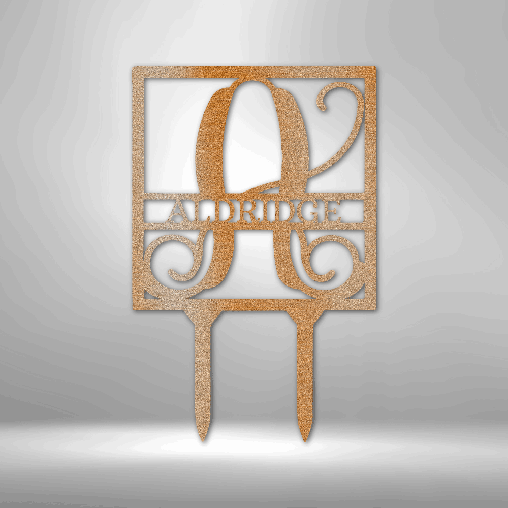 Square Stake Monogram - Steel Sign, House Decor, Wall Art, Metal Signs, Metal Decorative Sign, Metal Monogram, Dining Room Wall Decor