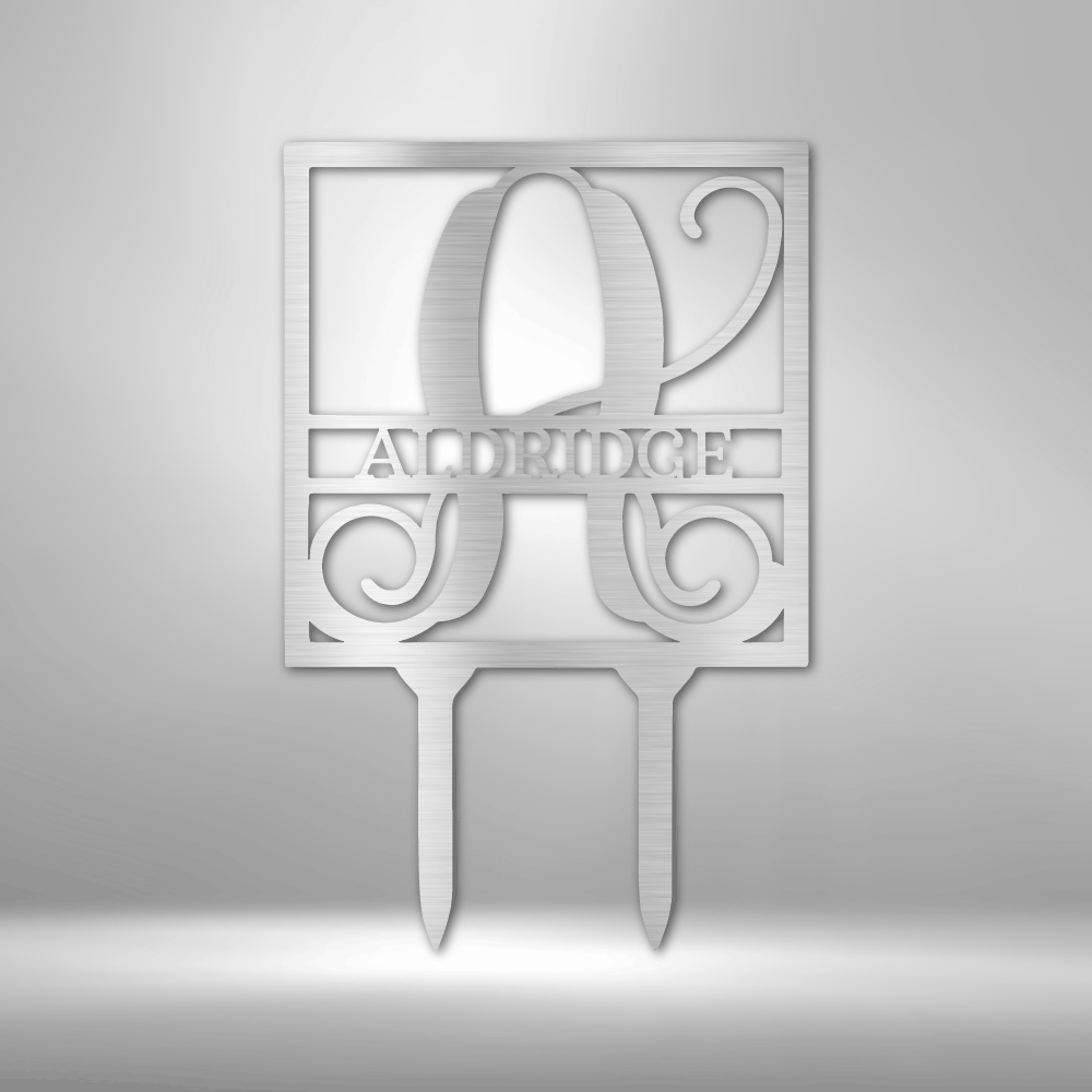 Square Stake Monogram - Steel Sign, House Decor, Wall Art, Metal Signs, Metal Decorative Sign, Metal Monogram, Dining Room Wall Decor