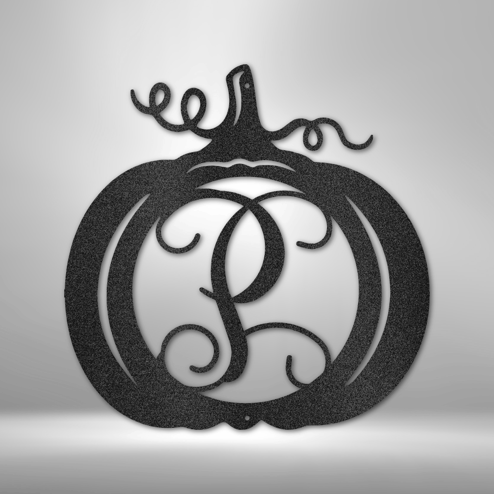 Pumpkin Initial Monogram - Steel Sign, House Decor, Wall Art, Metal Signs, Metal Decorative Sign, Metal Monogram, Halloween