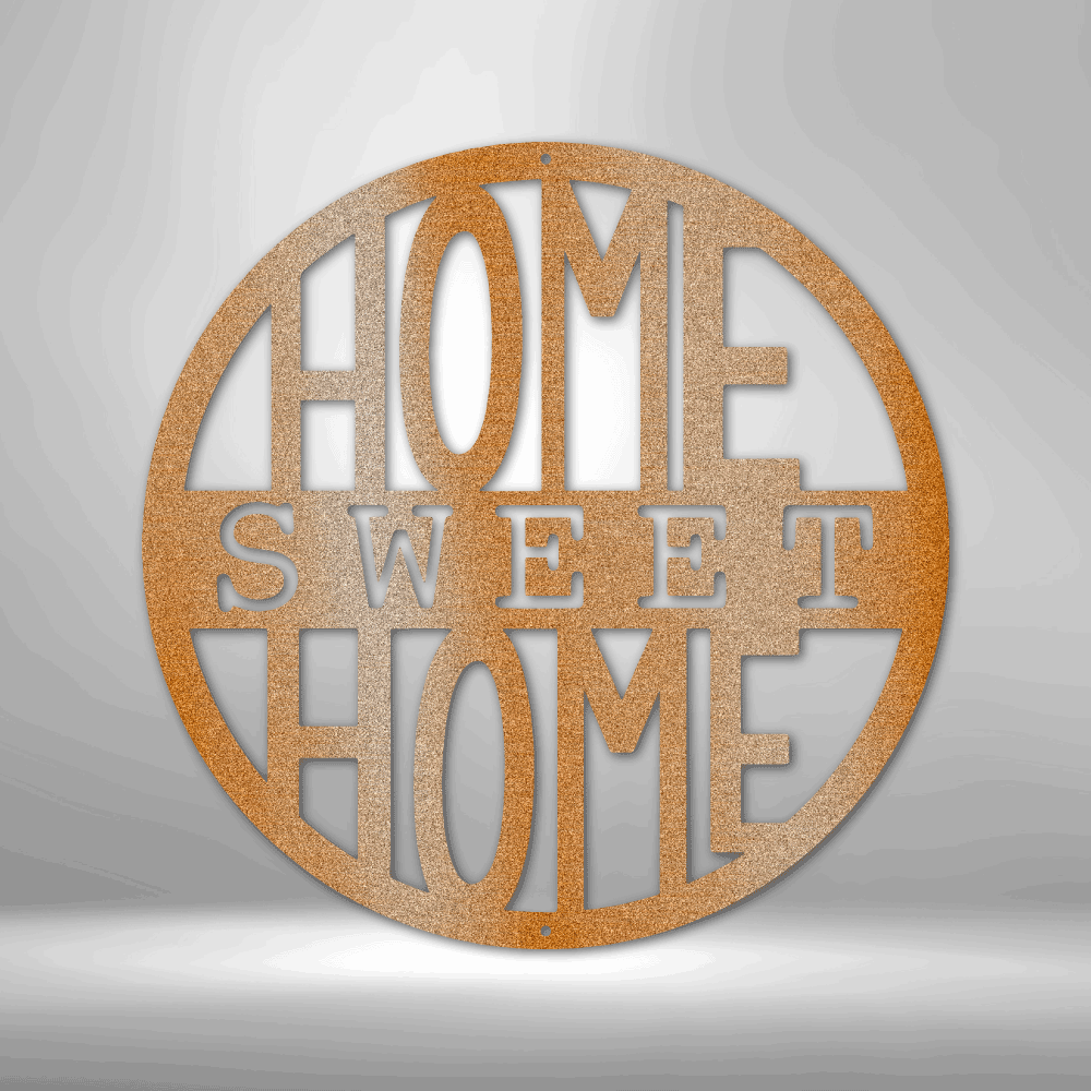 Home Sweet Home Circle - Steel Sign, Wall Art, Metal Signs, Metal Decorative Sign, Metal Monogram, Door Hanger, Monogram Wall Art