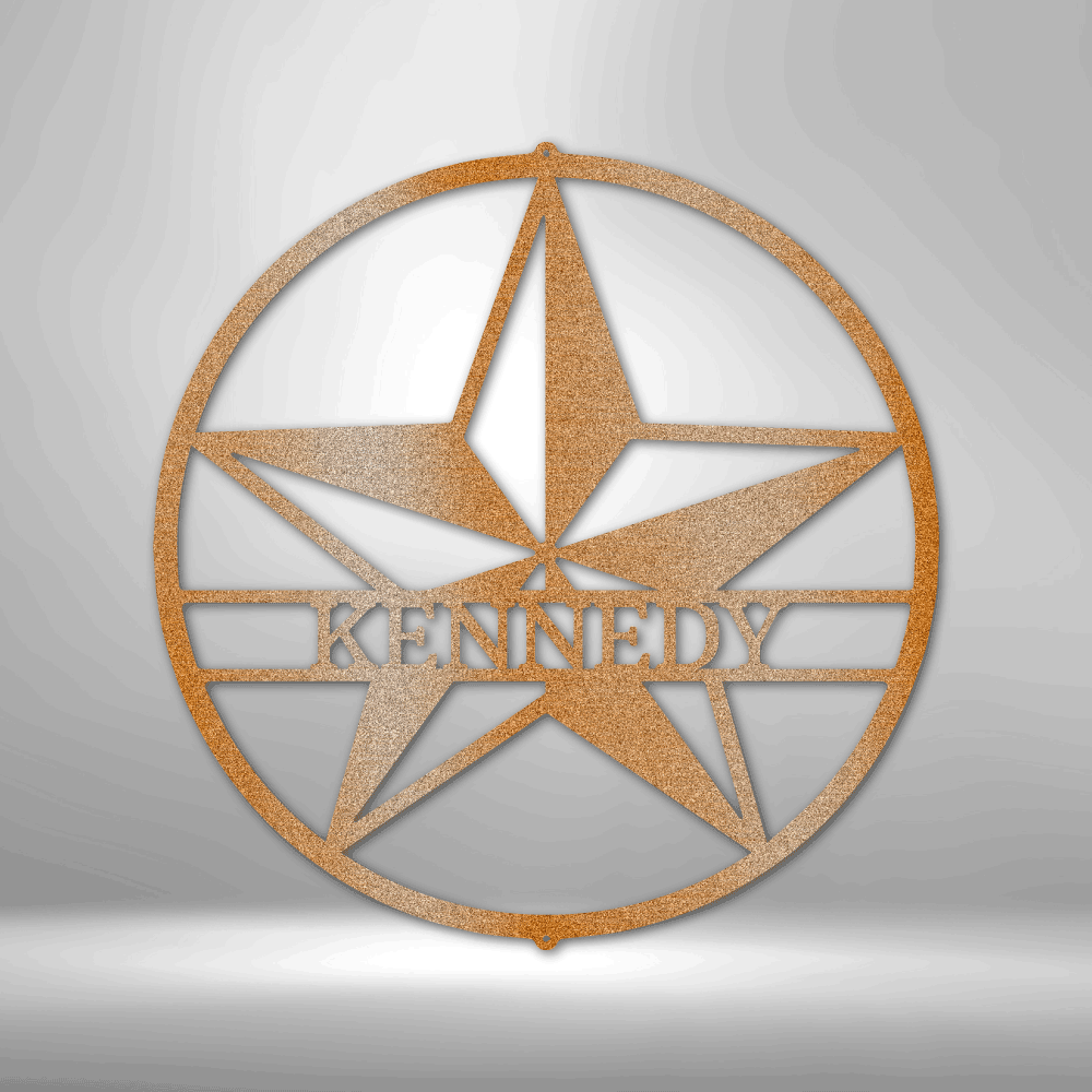 Star Monogram - Steel Sign, Outdoor Name Sign Metal, Steel Signs, Personalized Metal Wall Decor, House Decor, Metal Decorative Sign