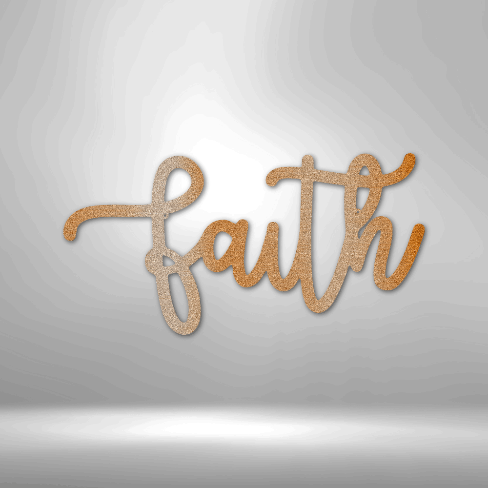 Faith Script - Steel Sign, Metal Monogram, House Decor, Wall Art, Metal Signs, Metal Decorative Signs, Monogram Wall Art, Door Hanger