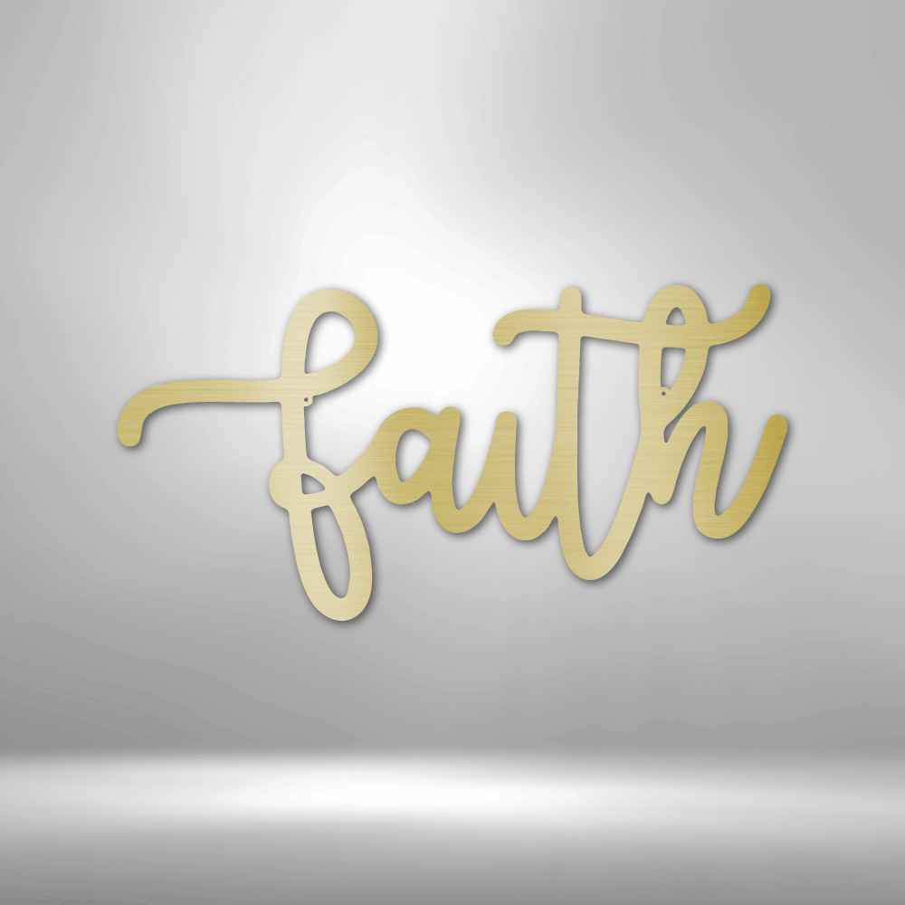 Faith Script - Steel Sign, Metal Monogram, House Decor, Wall Art, Metal Signs, Metal Decorative Signs, Monogram Wall Art, Door Hanger