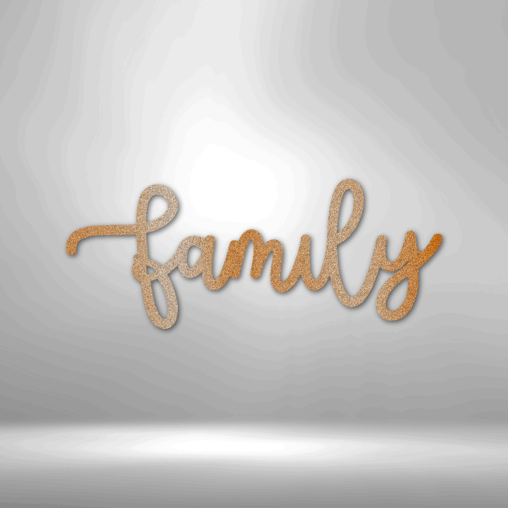 Family Script - Steel Sign, Family Name Sign, House Decor, Wall Art, Metal Signs, Metal Decorative Sign, Indoor Sign, Metal Monogram