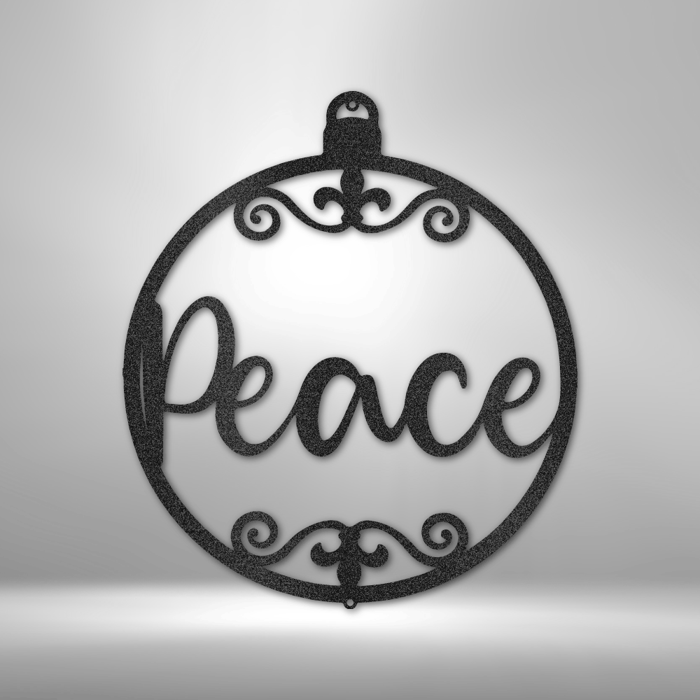 Peace Ornament - Steel Sign, Metal Monogram, House Decor, Wall Art, Metal Signs, Metal Decorative Signs, Monogram Wall Art, Door Hanger