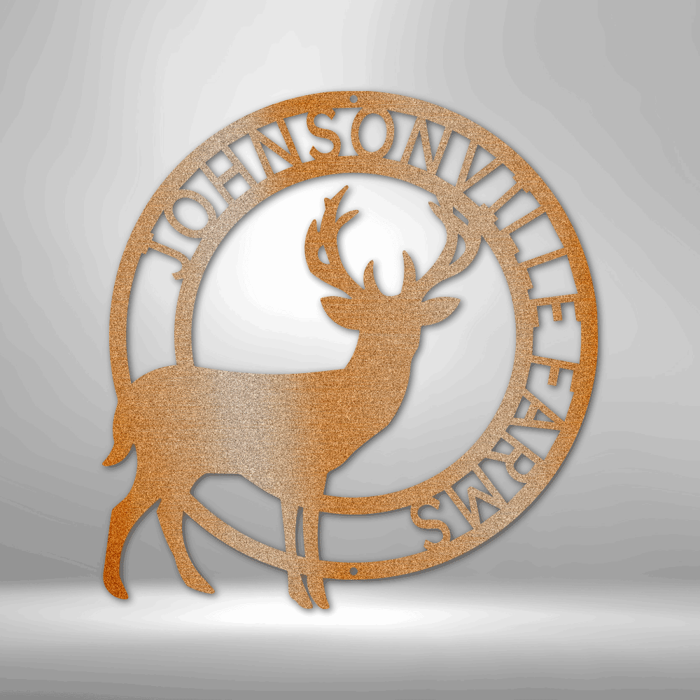 Stag Monogram - Steel Sign, Business Metal Signs Personalized, Metal Monogram, Personalized Metal Wall Decor, Outdoor Signs, Wall Art