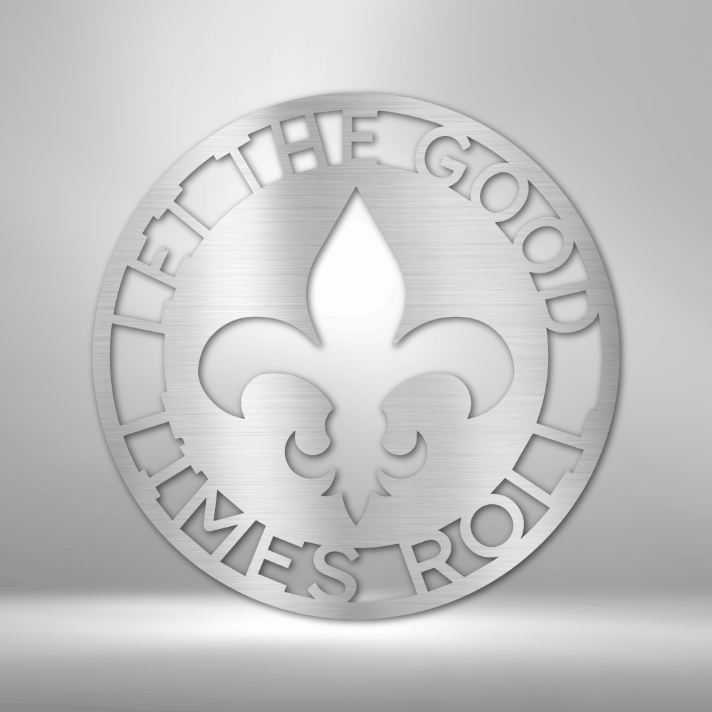 Fleur De Lis Ring Monogram - Steel Sign, Dining Room Wall Decor - Outdoor Signs, Indoor Sign, House Decor, Wall Art, Metal Signs, Metal Decorative Sign, Wall Signs For Living Room