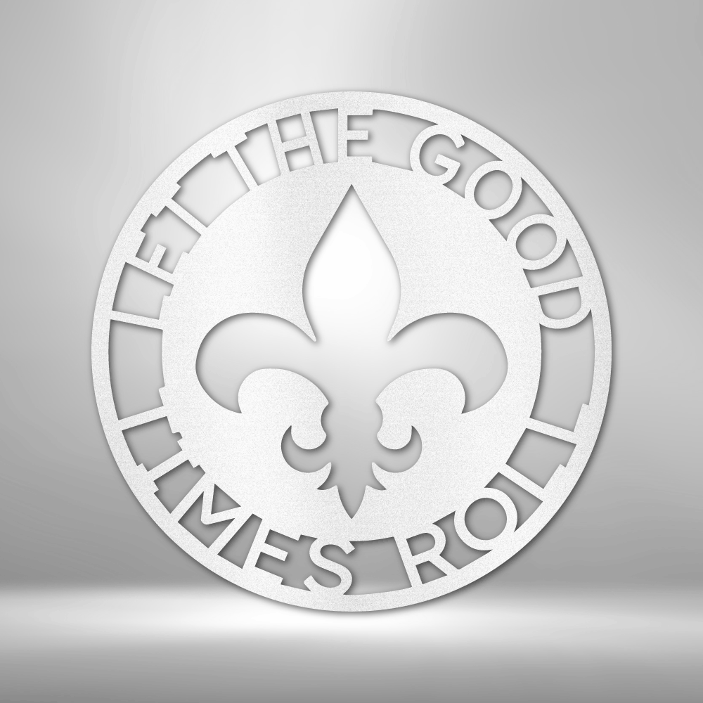 Fleur De Lis Ring Monogram - Steel Sign, Dining Room Wall Decor - Outdoor Signs, Indoor Sign, House Decor, Wall Art, Metal Signs, Metal Decorative Sign, Wall Signs For Living Room