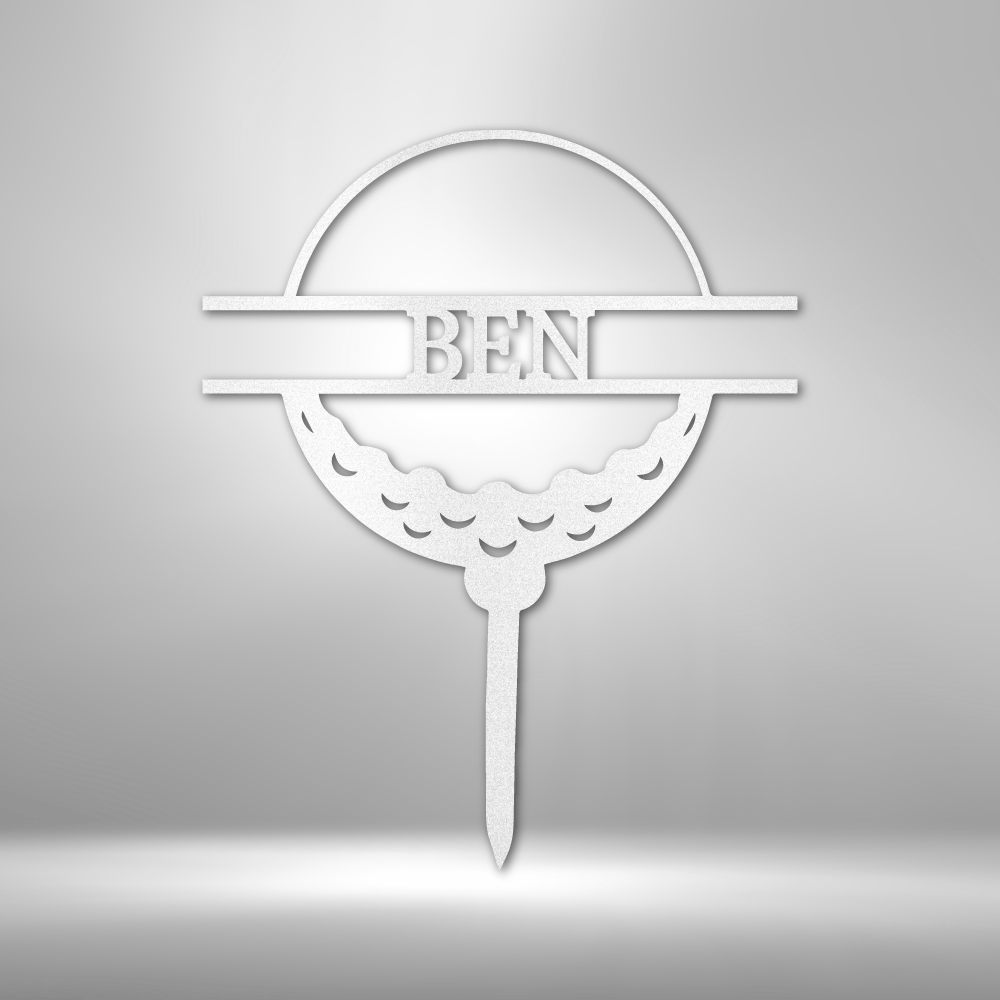 Golf Ball Monogram - Steel Sign, Metal Monogram,  Outdoor Name Sign Metal, Steel Signs, Personalized Metal Wall Decor, Monogram Wall Art